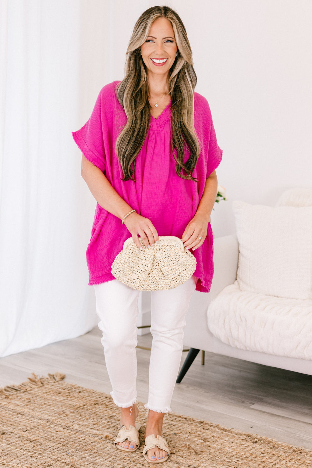 Don't Keep Me Away Top, Neon Hot Pink