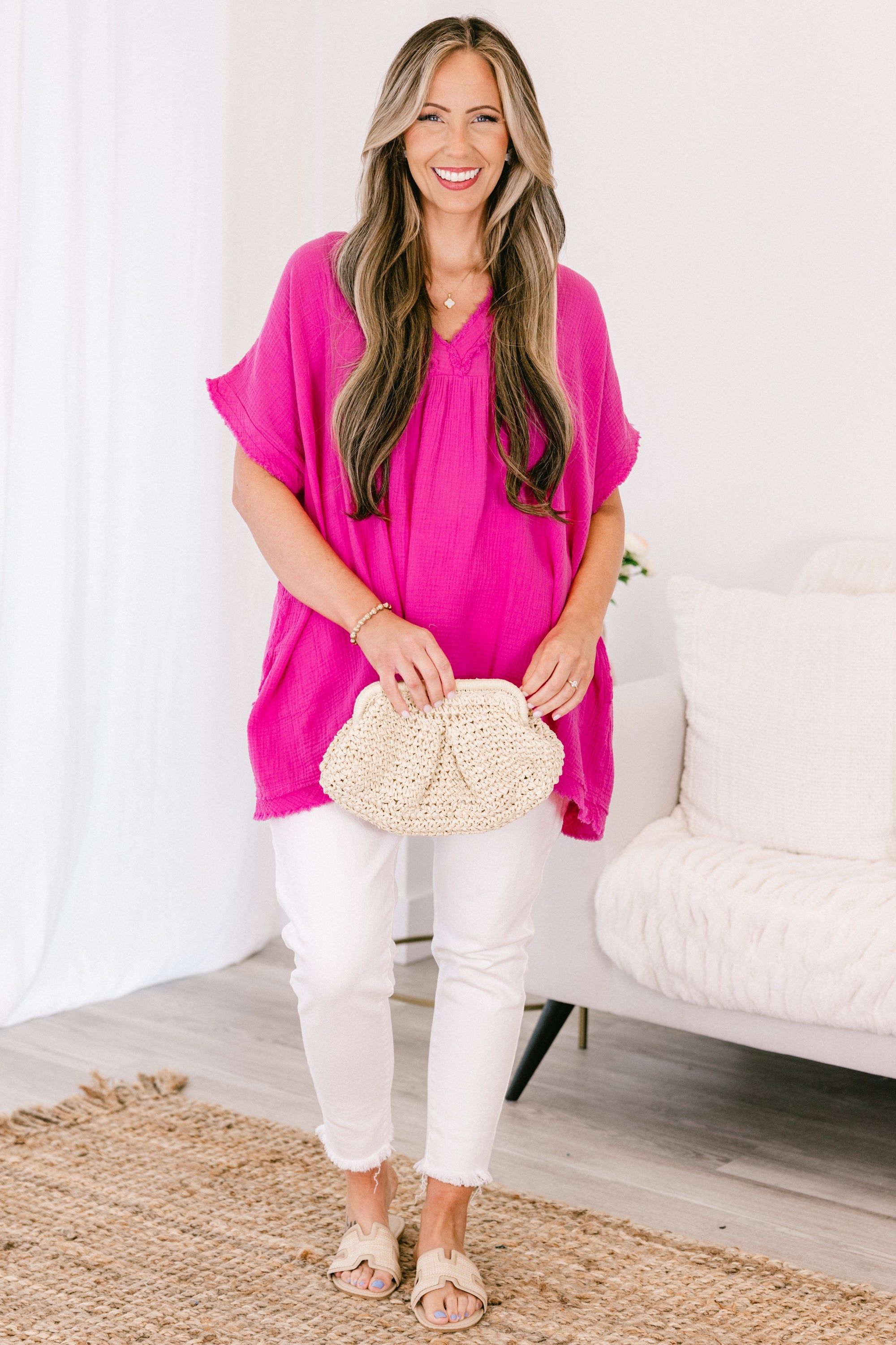 Don't Keep Me Away Top, Neon Hot Pink