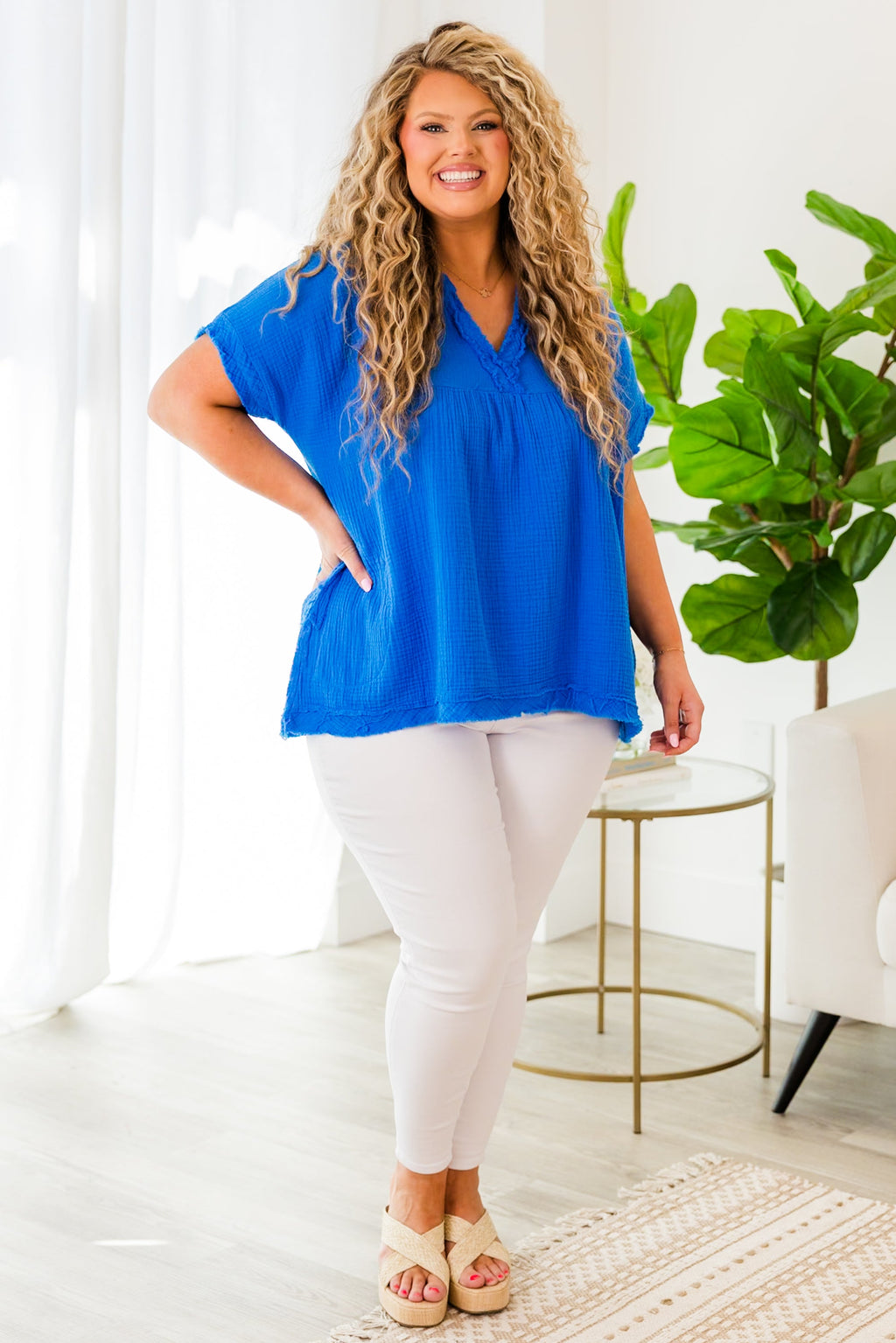 Don't Keep Me Away Top, Ocean Blue