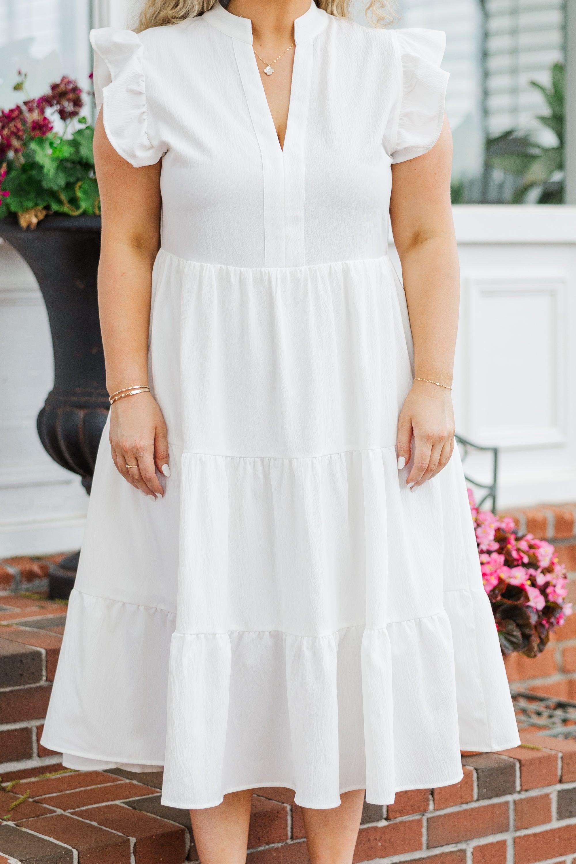 Don't Leave So Soon Midi Dress, White