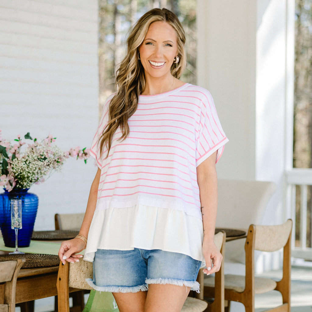 Don't Rock The Boat Top, Pink
