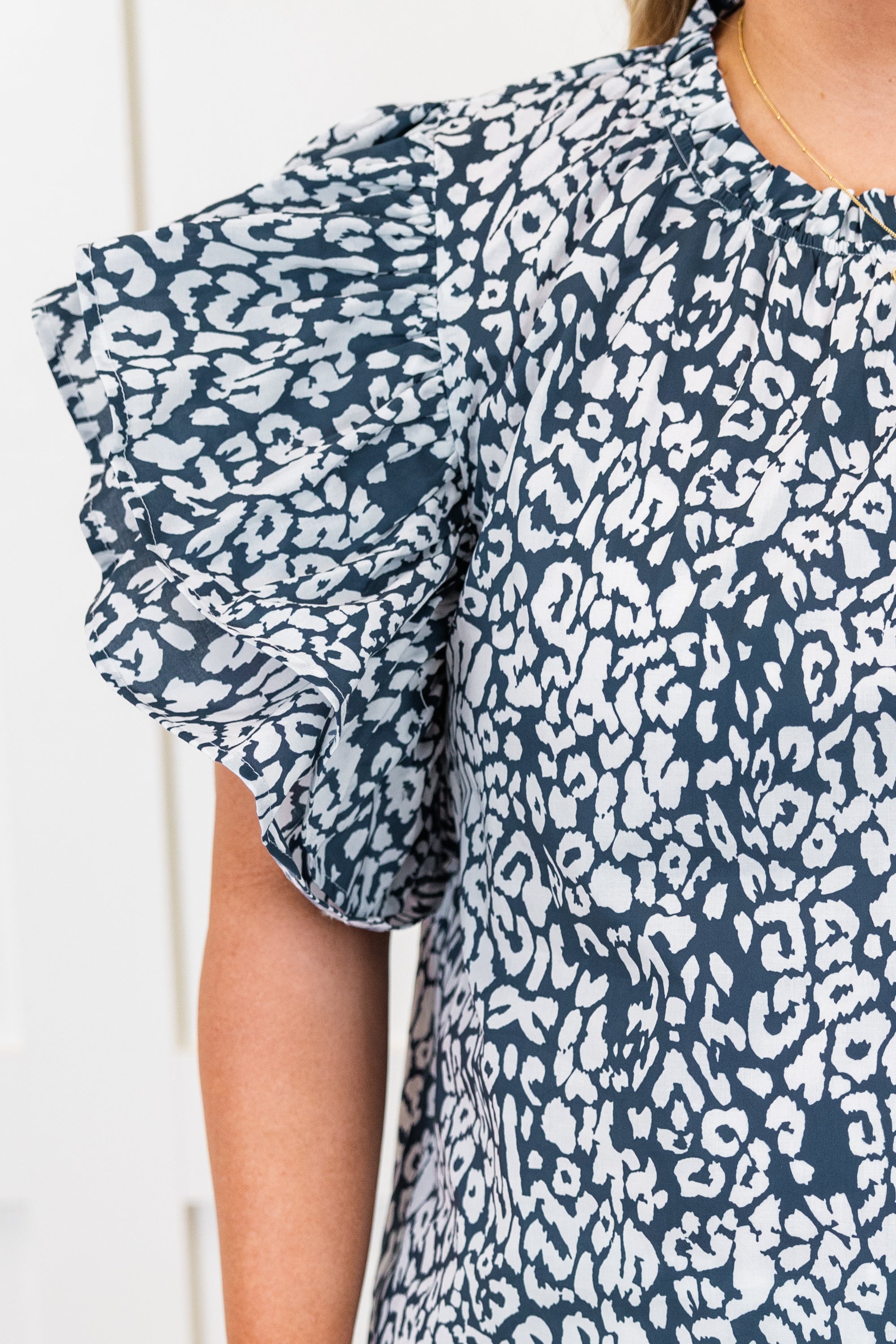 Dotting My I's Top, Navy Leopard
