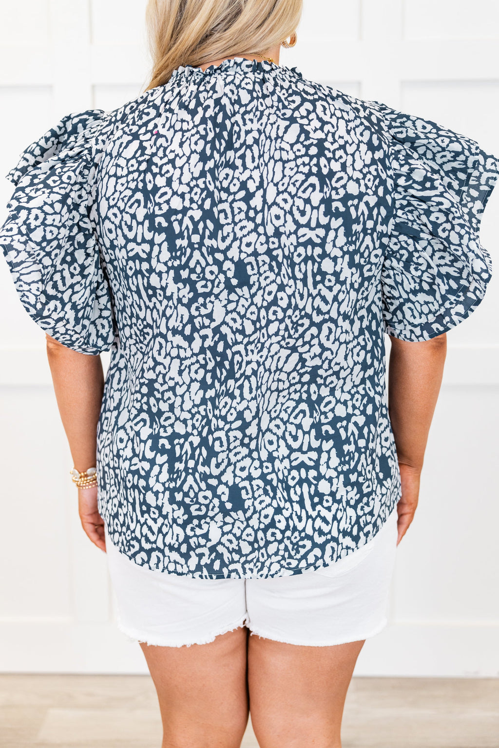 Dotting My I's Top, Navy Leopard
