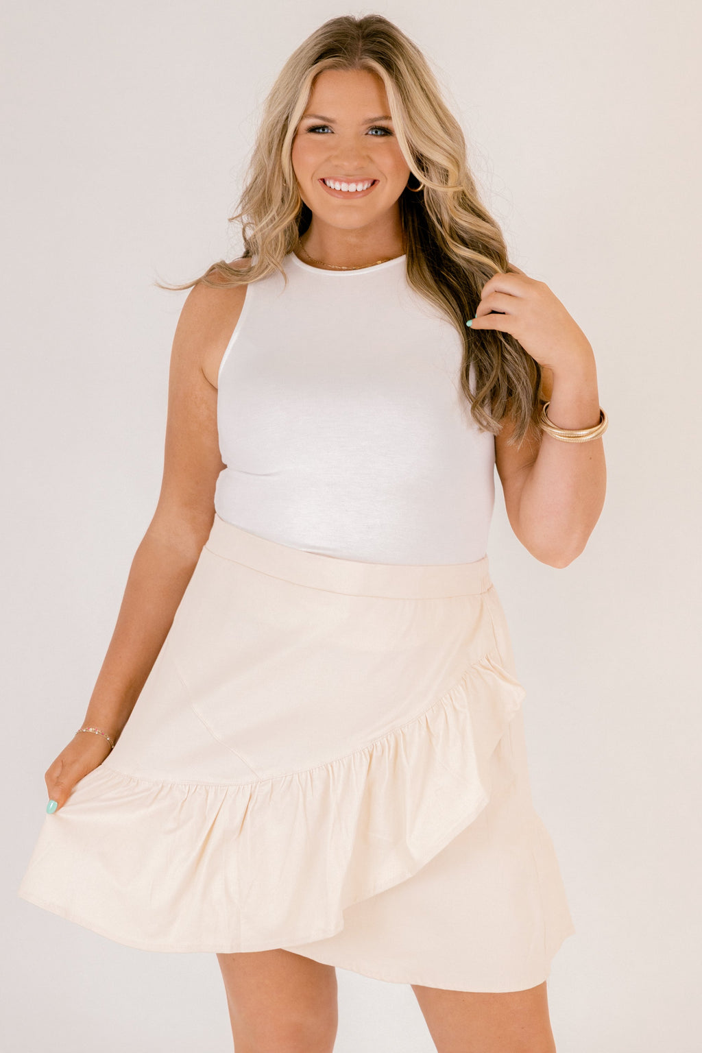 Draw The Line Skirt, Ivory