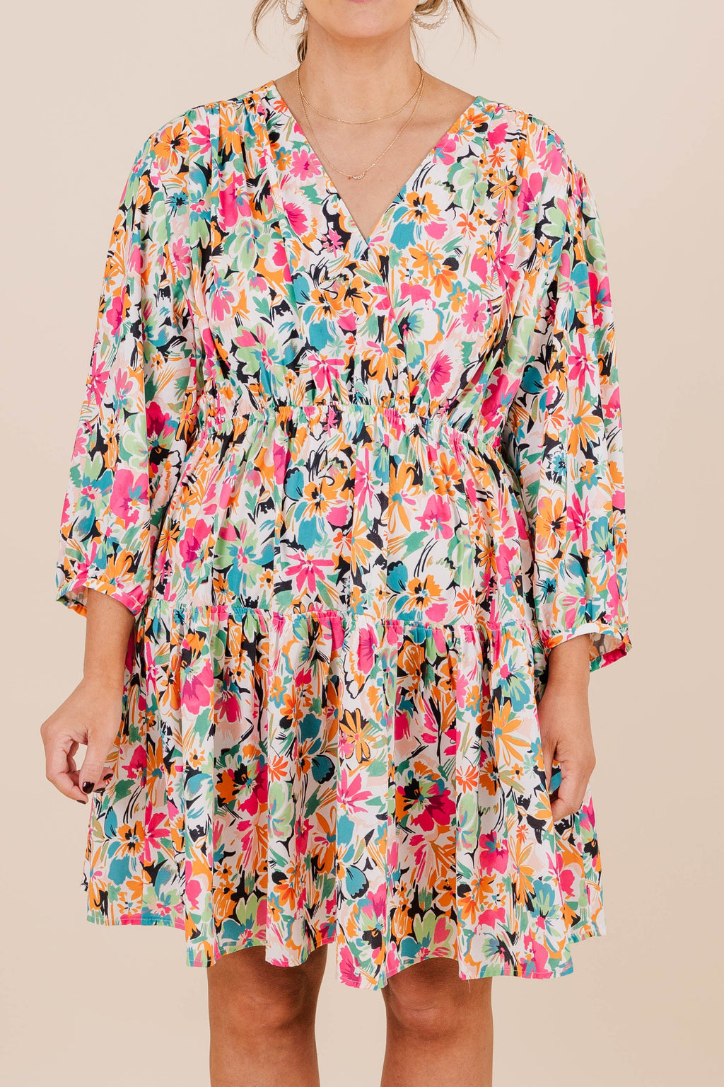 Dreamin' Of Spring Dress, Fuchsia Multi