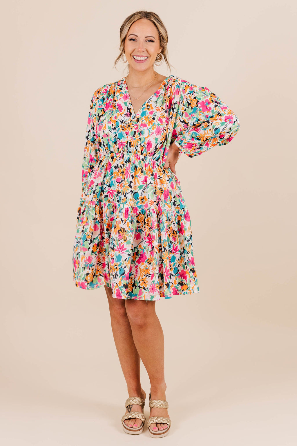 Dreamin' Of Spring Dress, Fuchsia Multi
