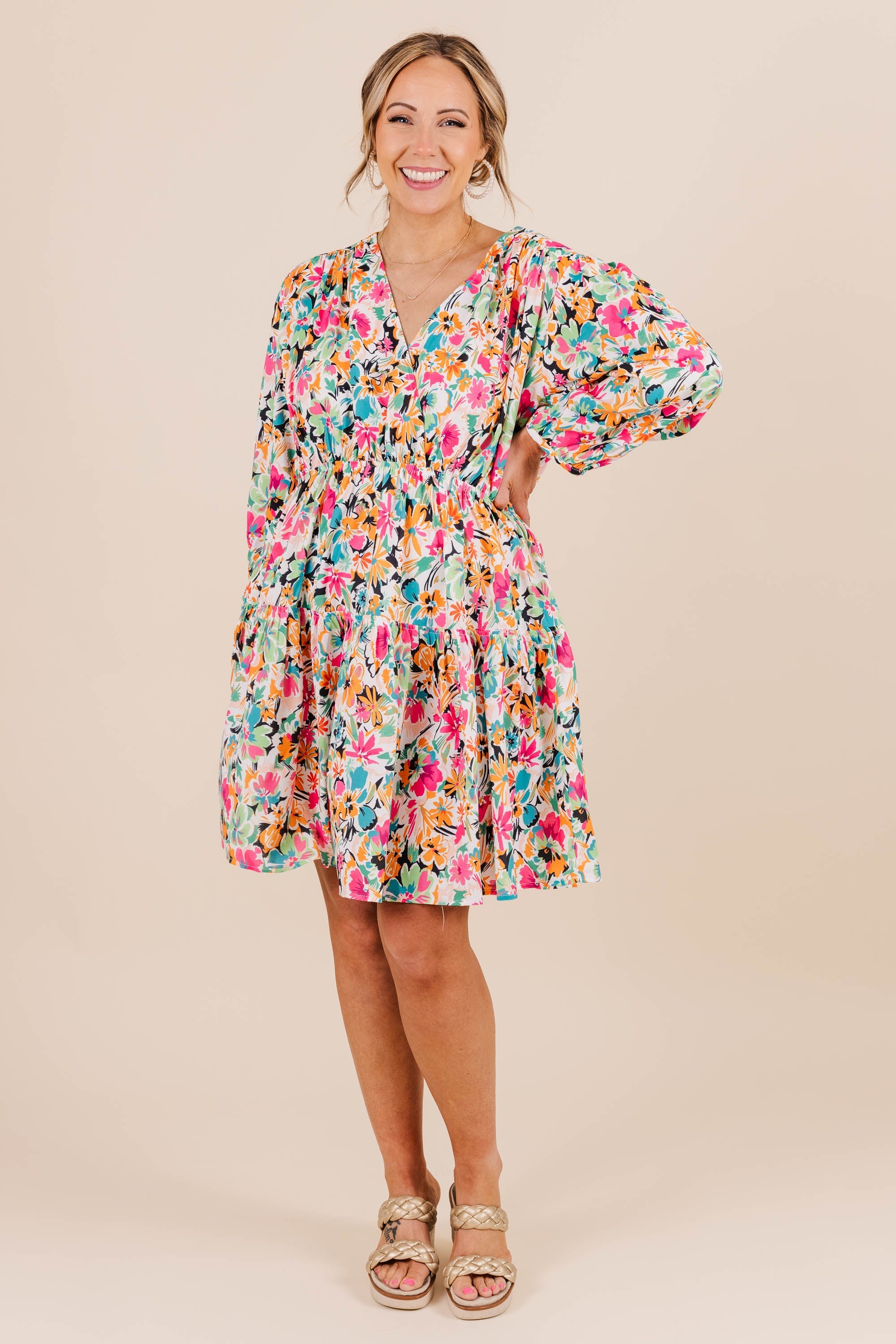 Dreamin' Of Spring Dress, Fuchsia Multi