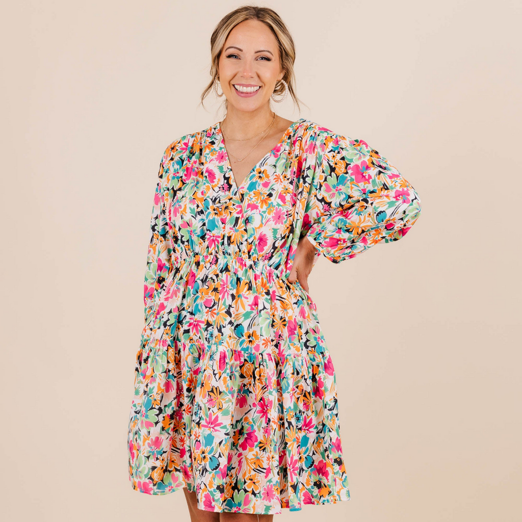 Dreamin' Of Spring Dress, Fuchsia Multi