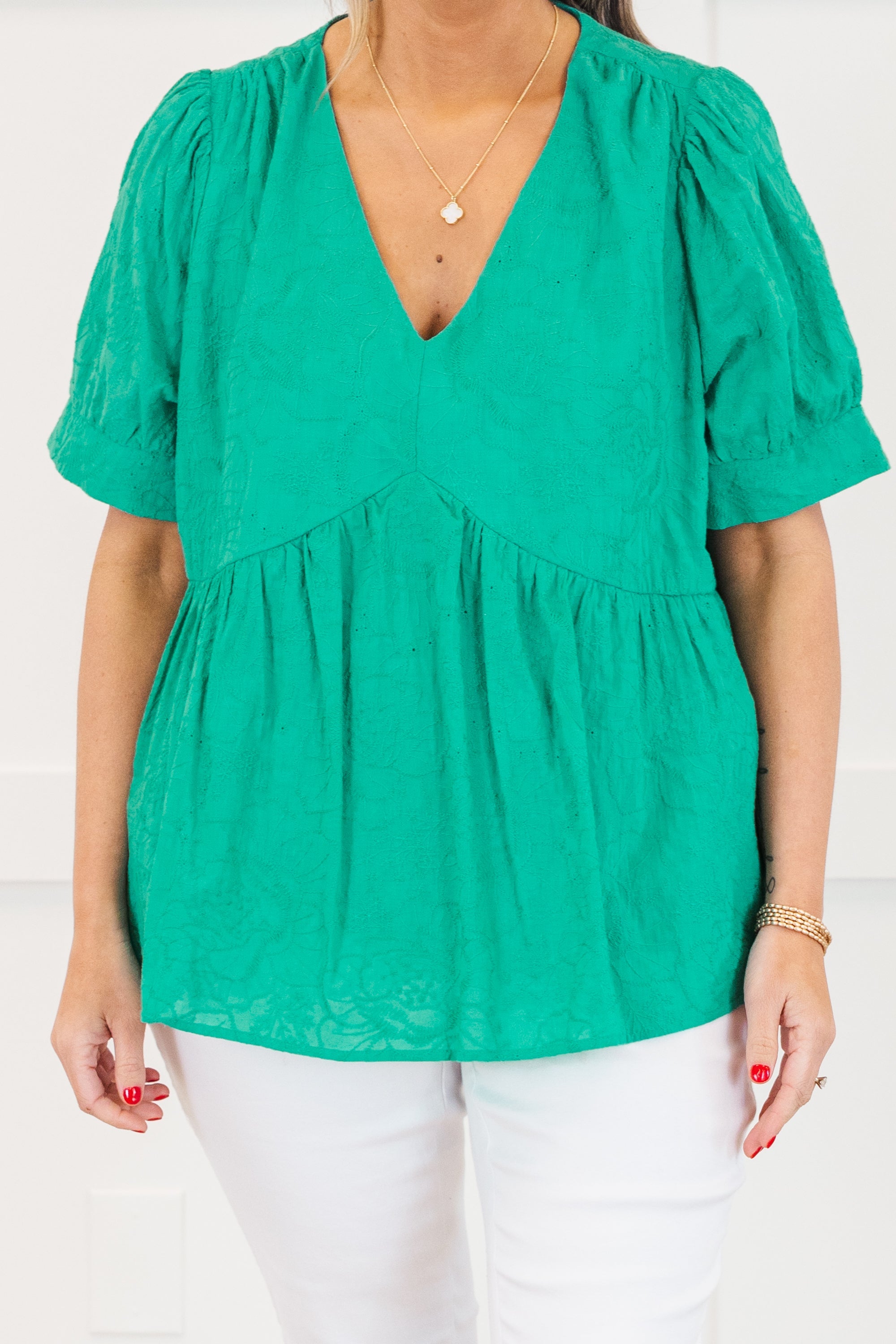 Dreamy Meadows Top, Emerald