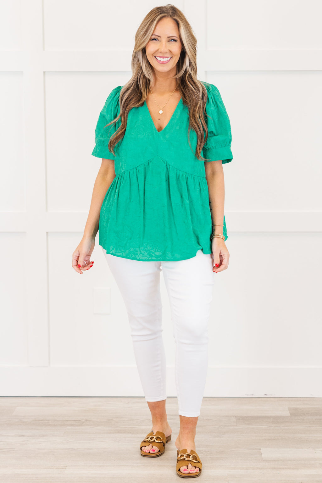 Dreamy Meadows Top, Emerald