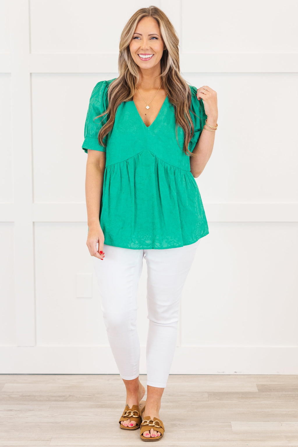 Dreamy Meadows Top, Emerald