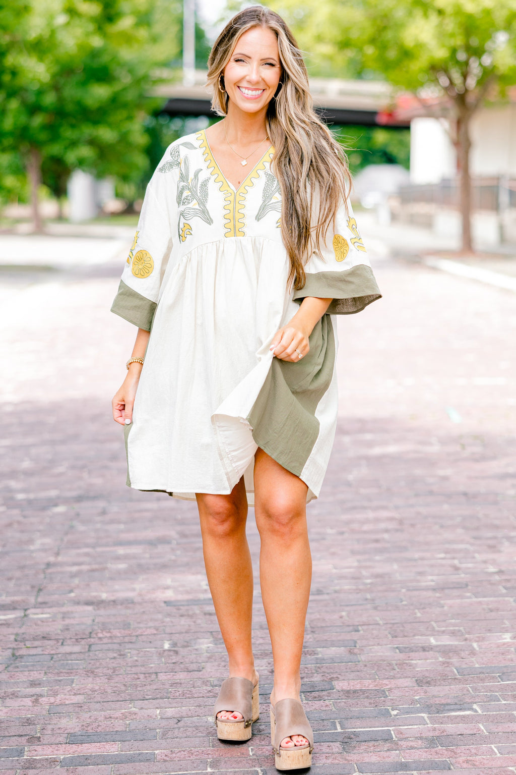 Drifting Muse Dress, Olive