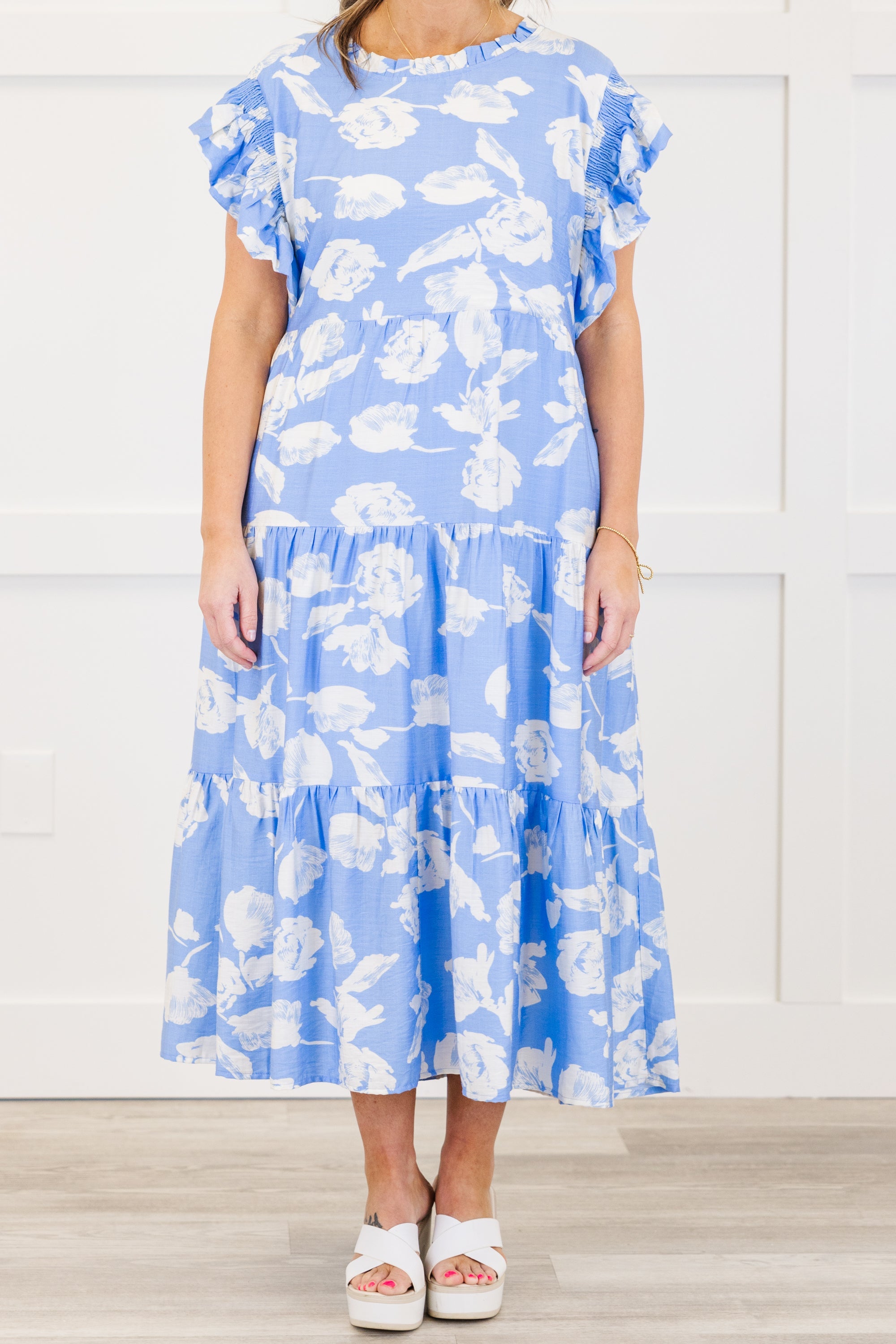 Drifting Directions Dress, Blue