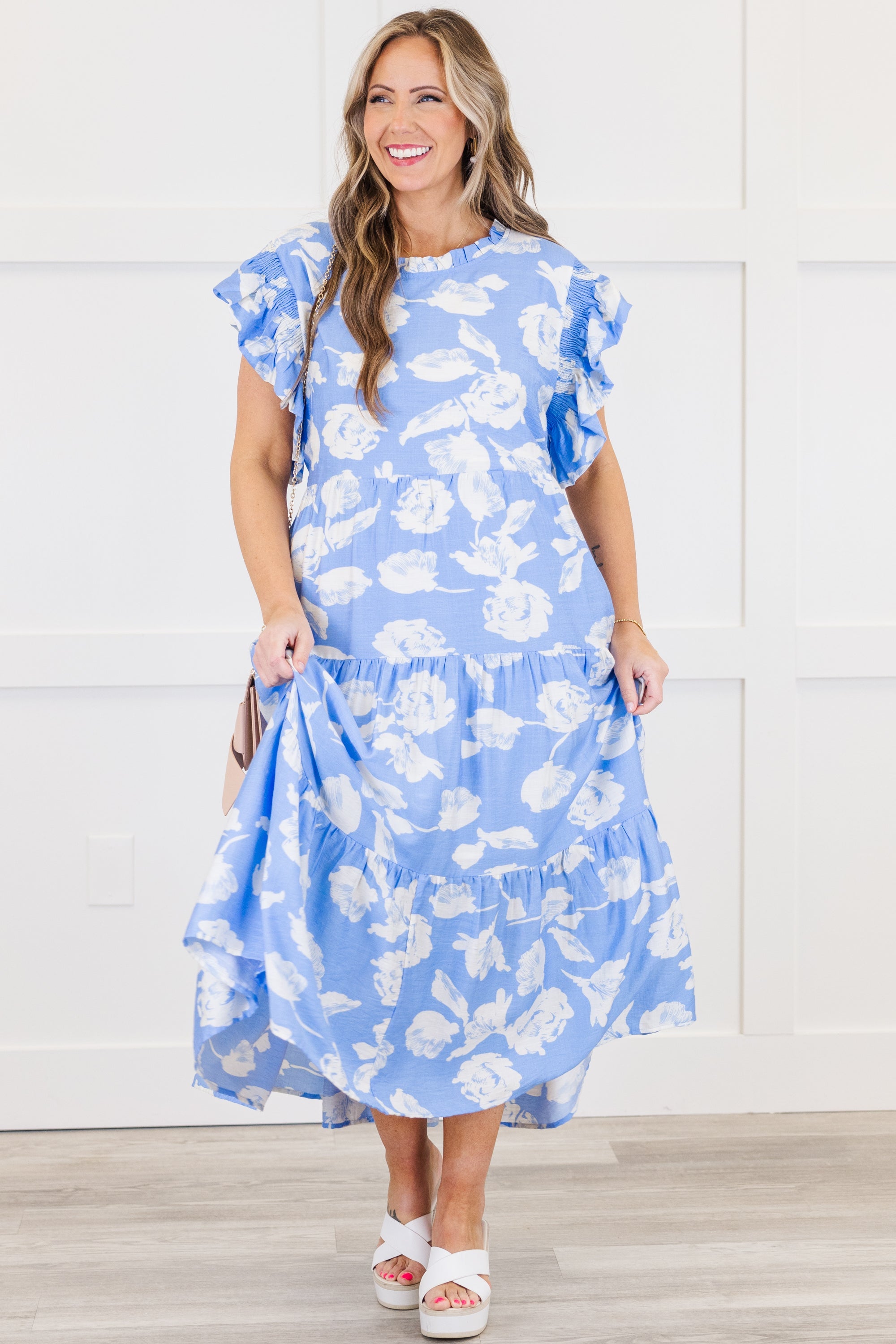 Drifting Directions Dress, Blue