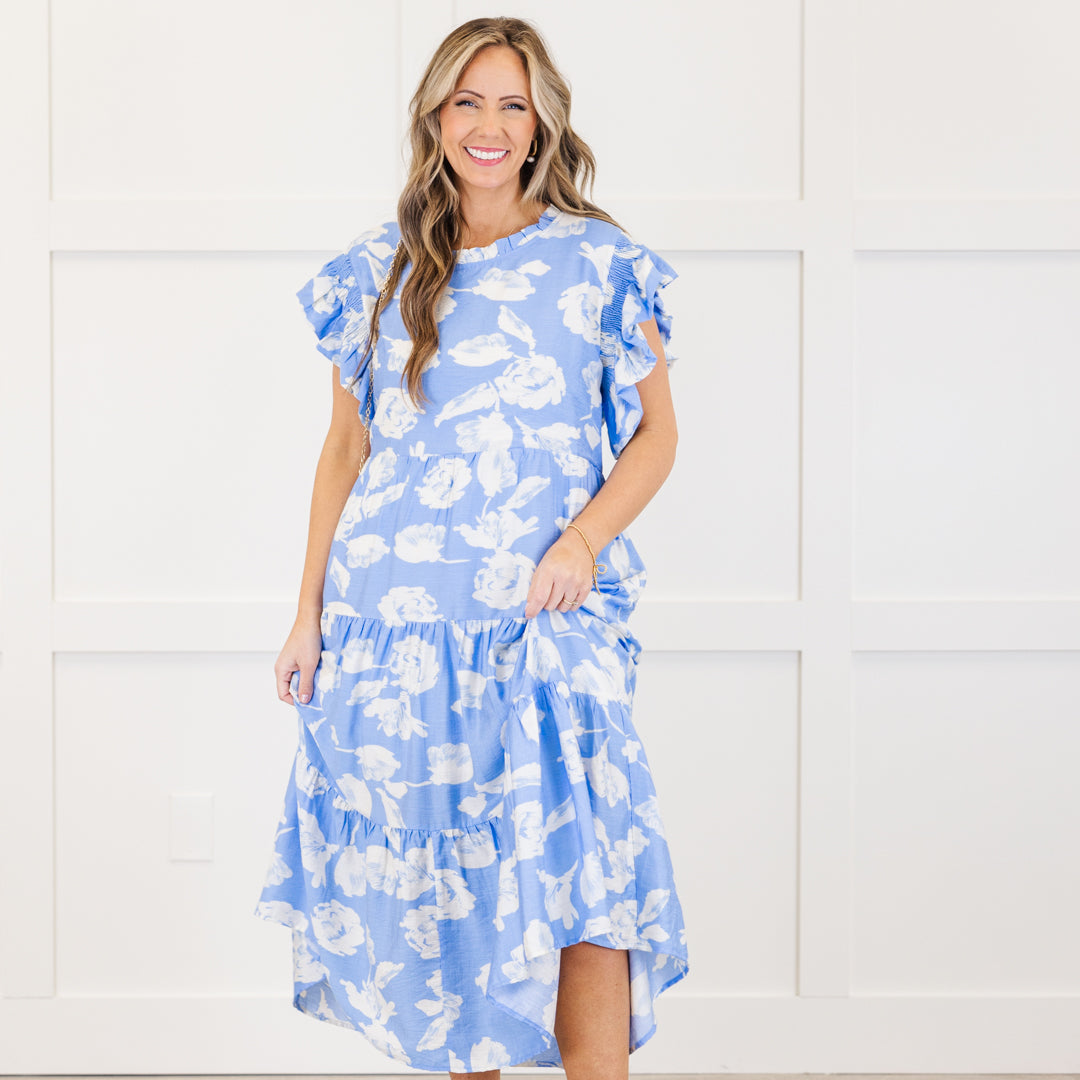 Drifting Directions Dress, Blue