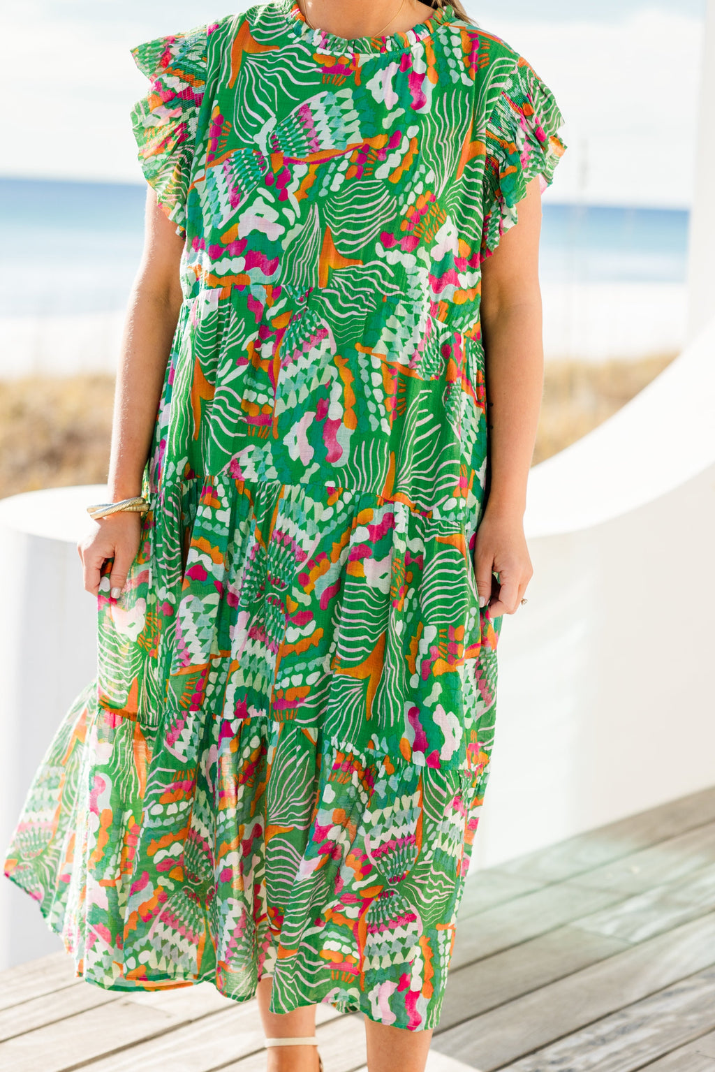 Drifting Directions Dress, Green