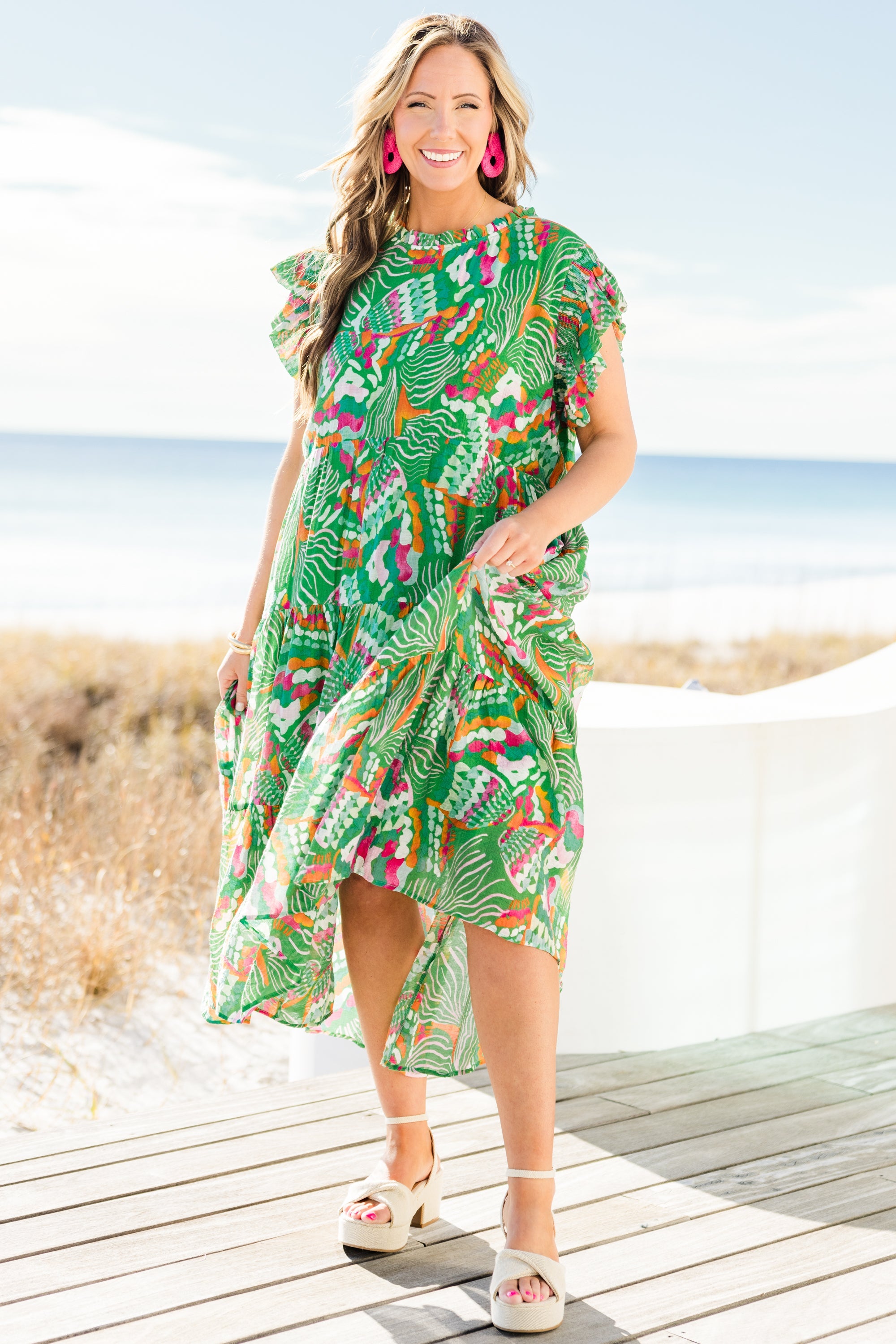 Drifting Directions Dress, Green