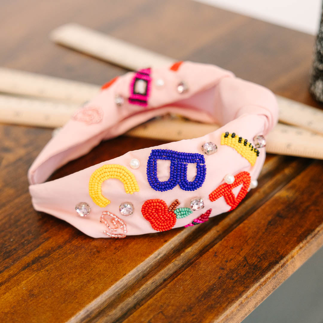 Easy As ABC Headband, Pink