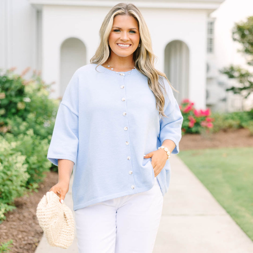 Easy Does It Cardigan, Blue
