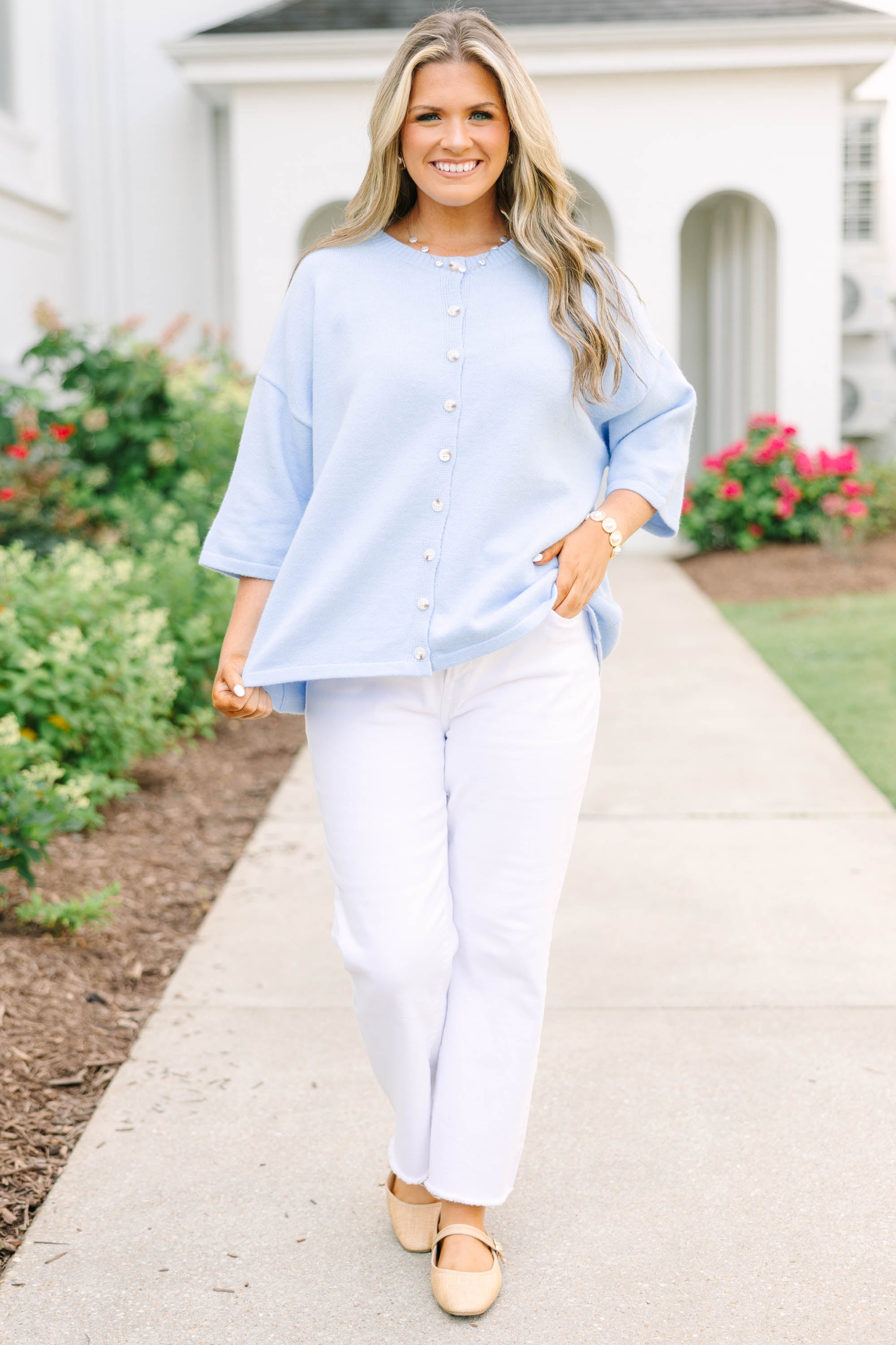 Easy Does It Cardigan, Blue