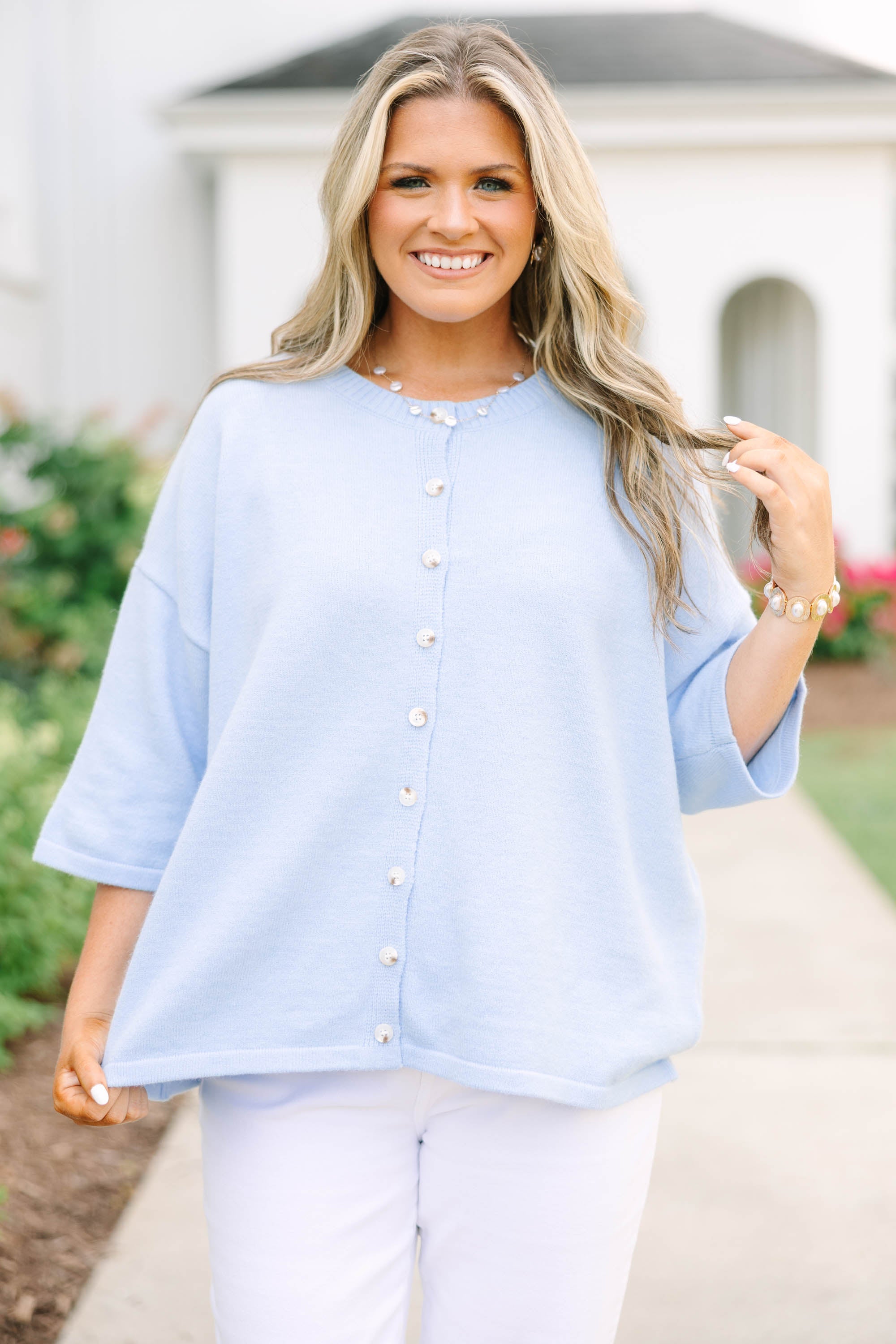 Easy Does It Cardigan, Blue
