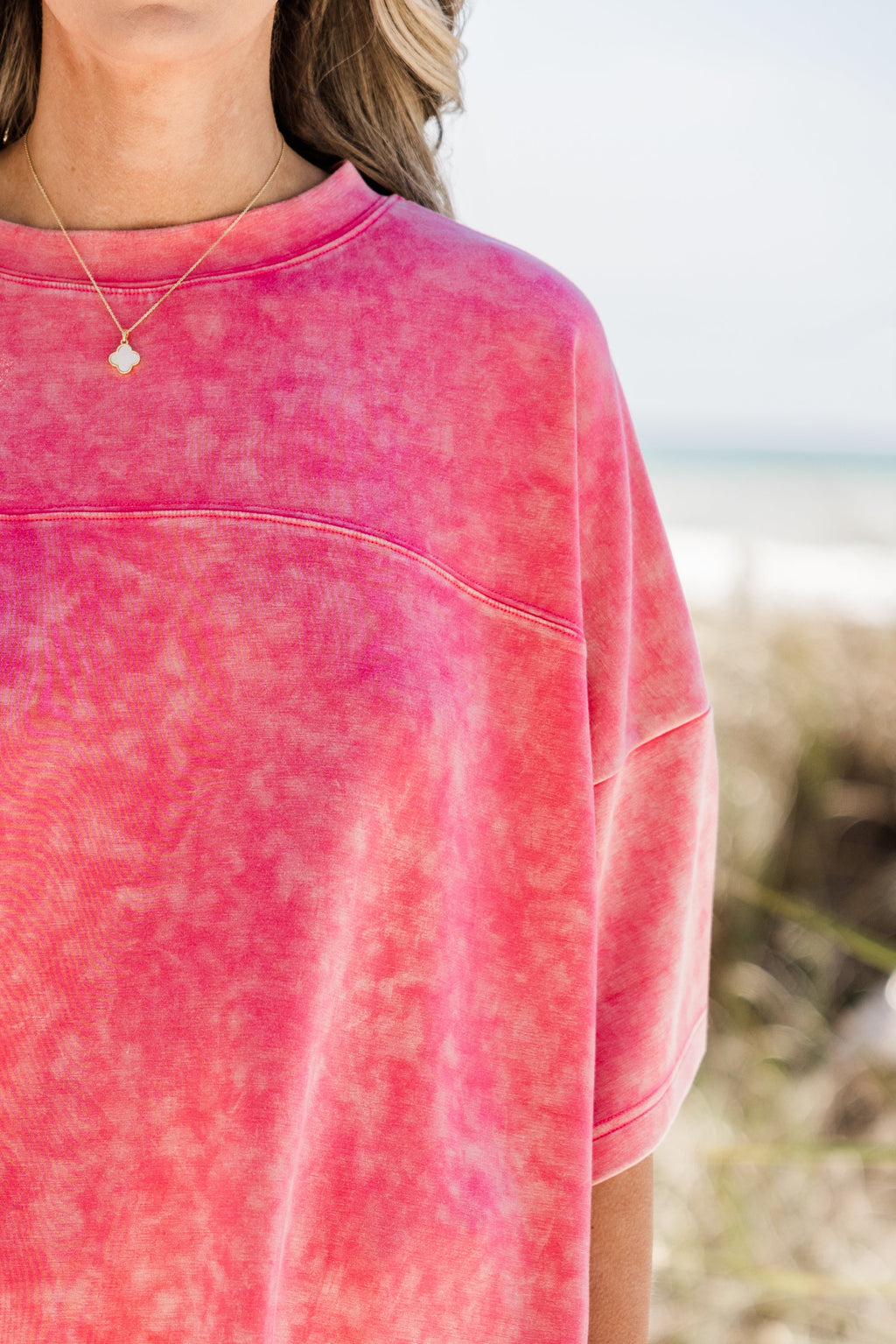 Easygoing Washed Top, Pink