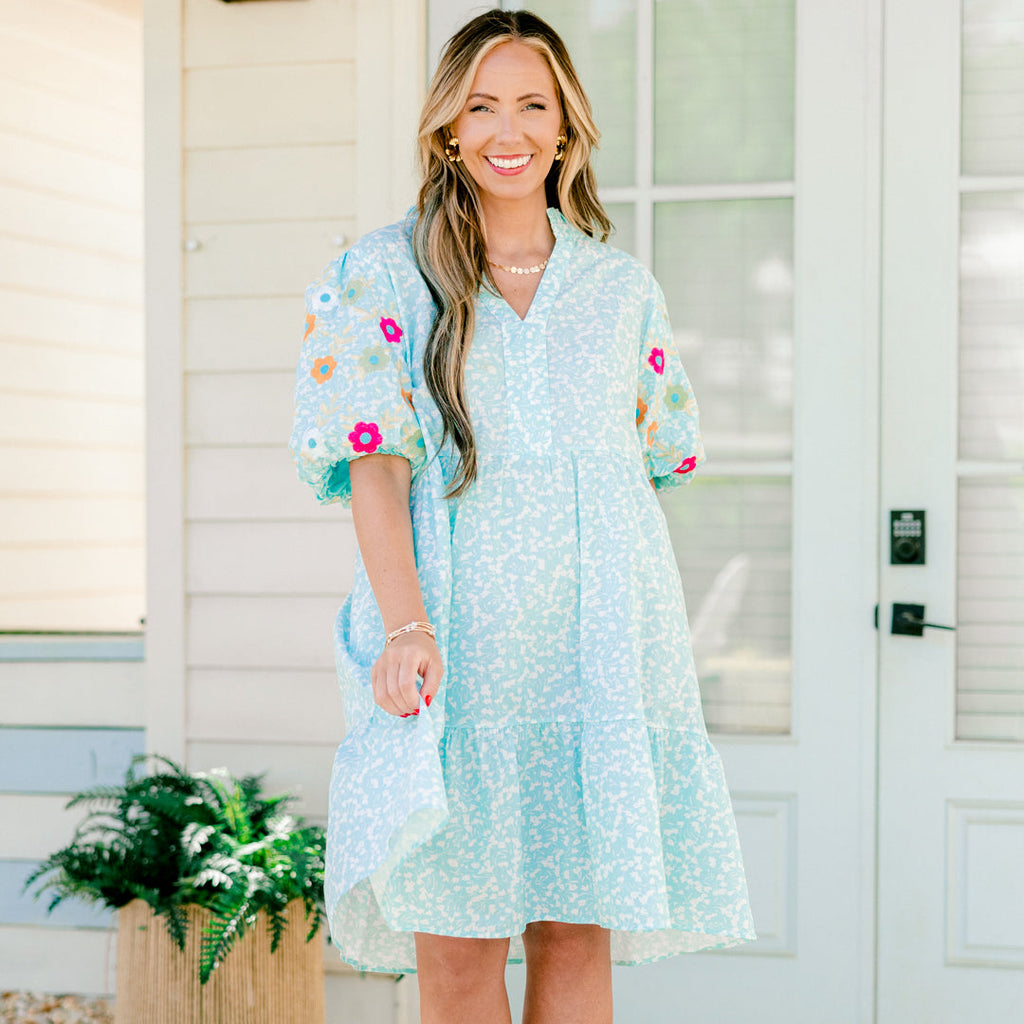 Easy Romance Dress, Turquoise