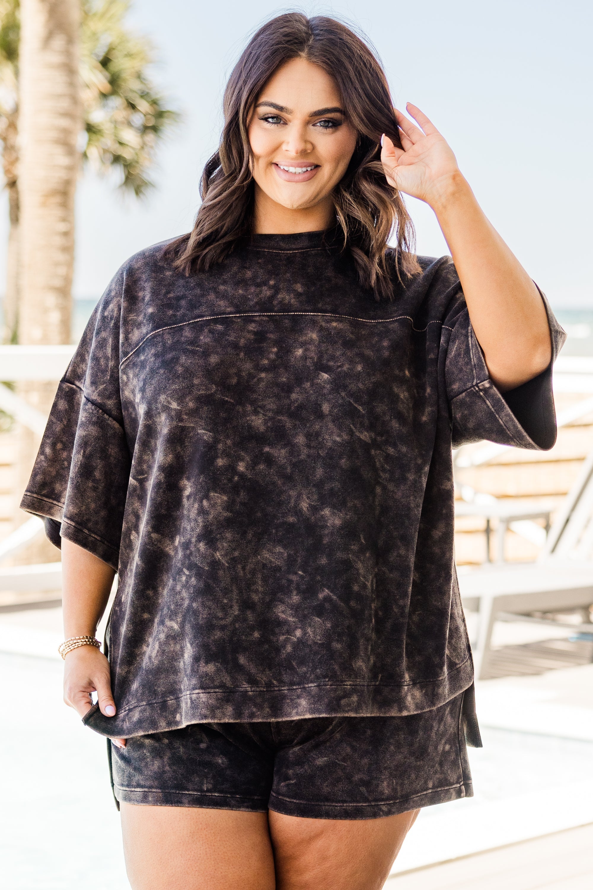 Easygoing Washed Top, Black