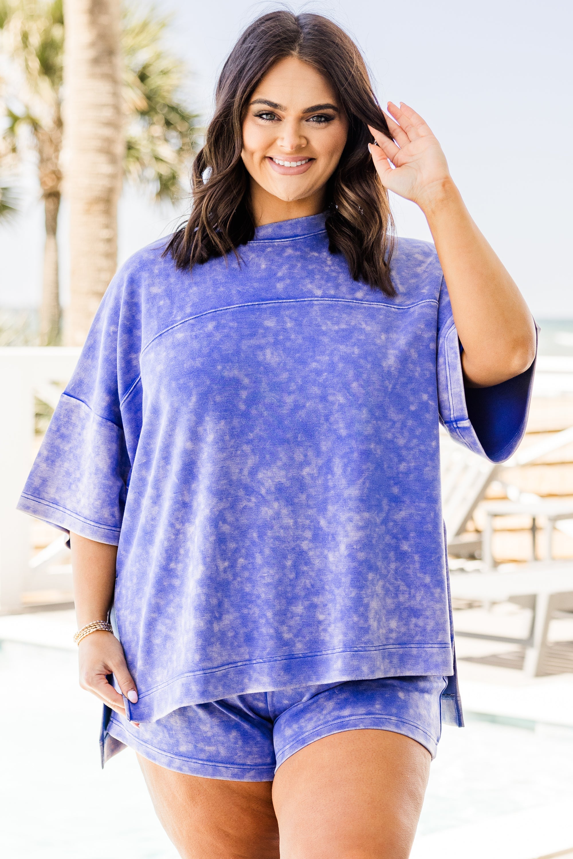 Easygoing Washed Top, Blue