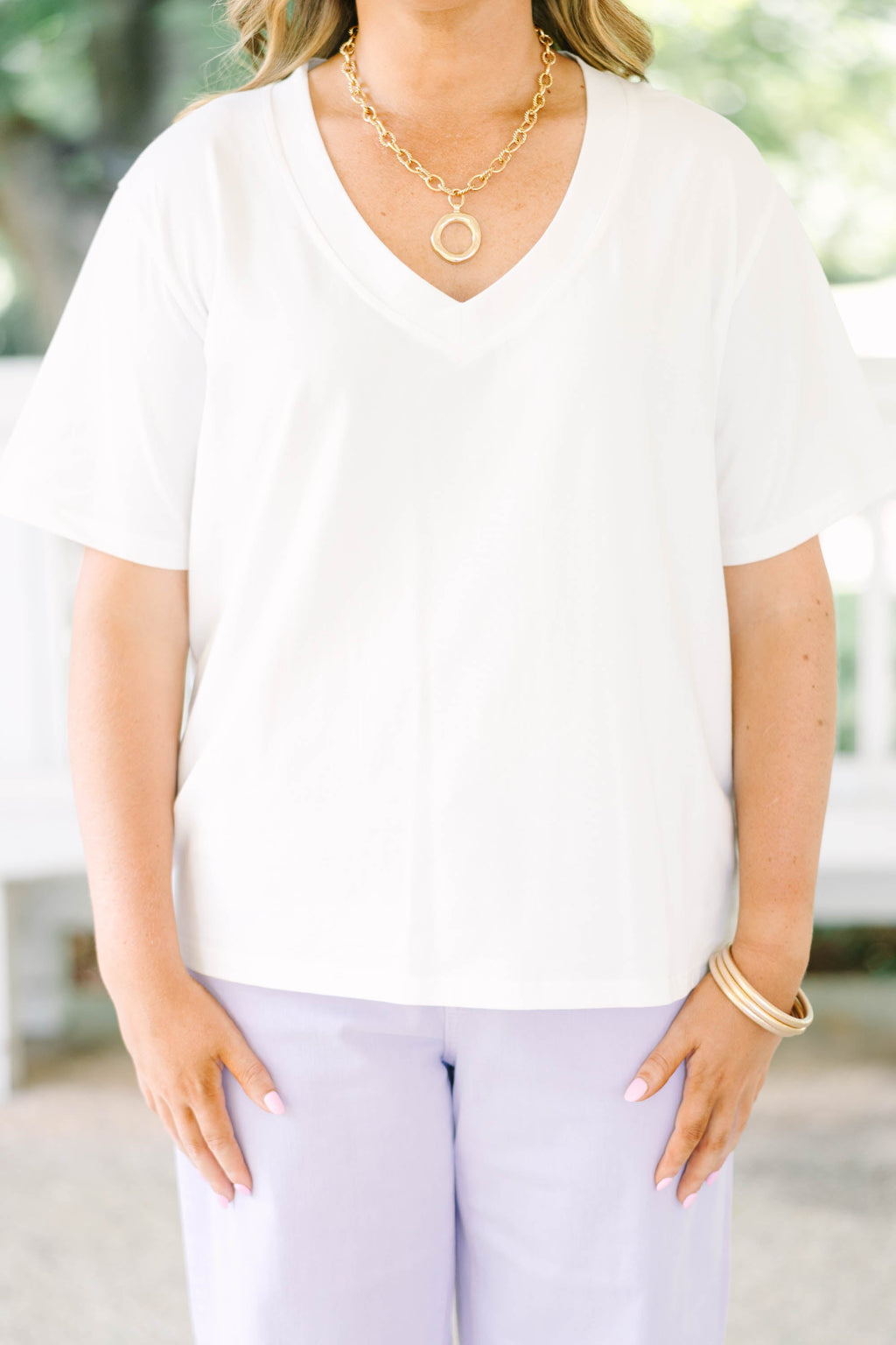 Effortless Staple Top, White