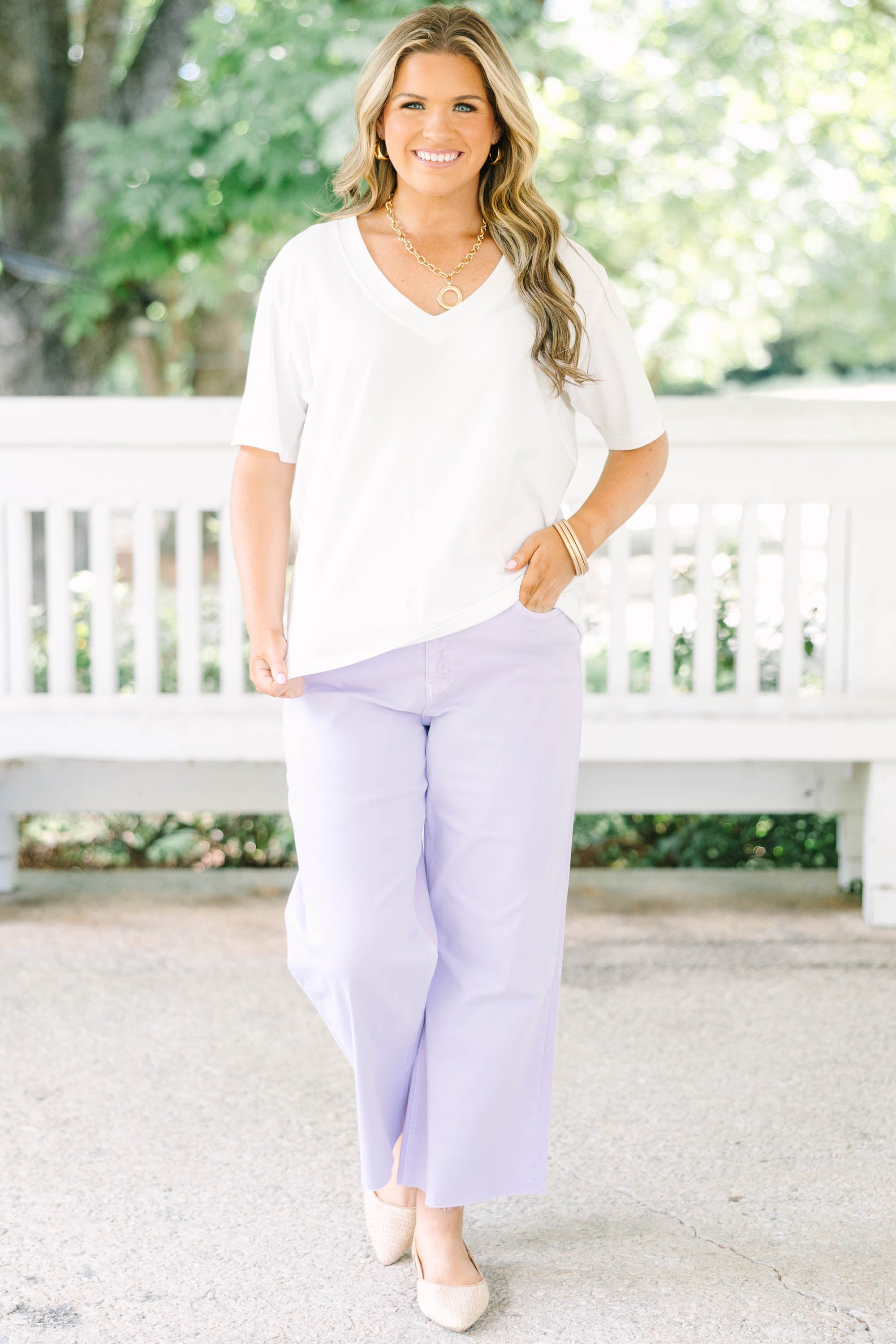 Effortless Staple Top, White
