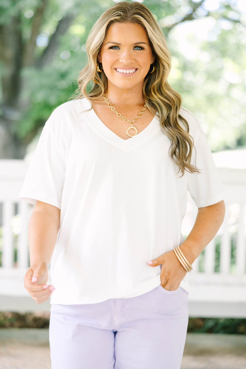 Effortless Staple Top, White