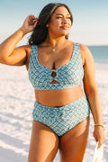 Electric Blossom Swim Top, Palm Leaf