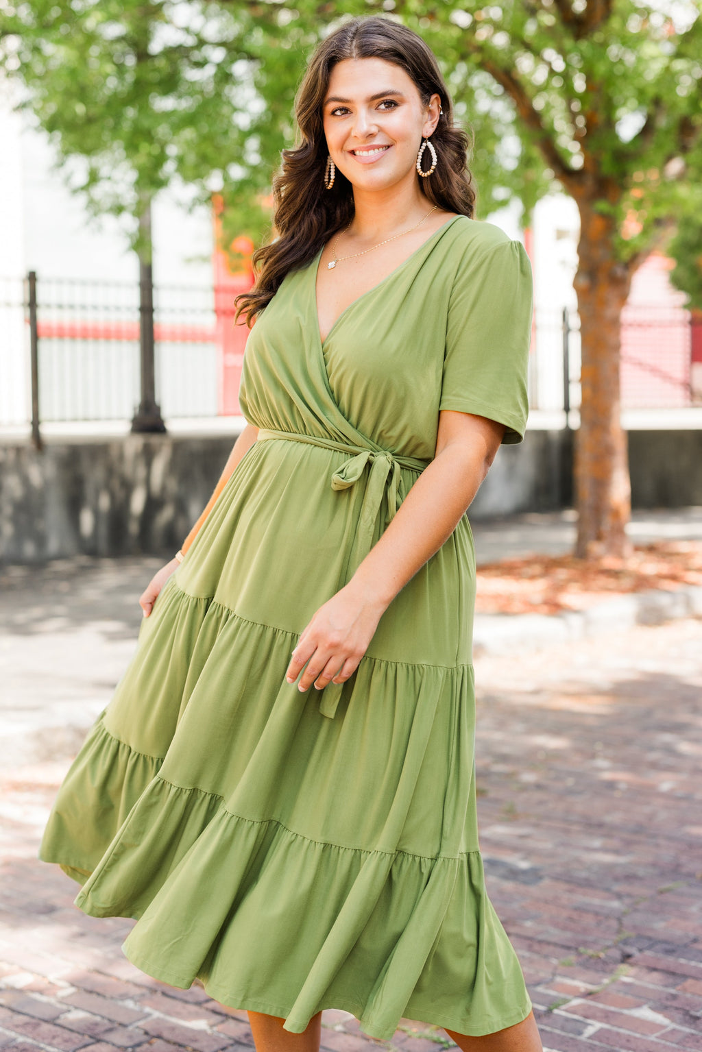 Enchanting Hemline Dress, Green