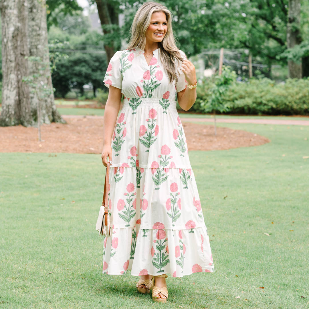 Enchanting Moments Maxi Dress, Cream