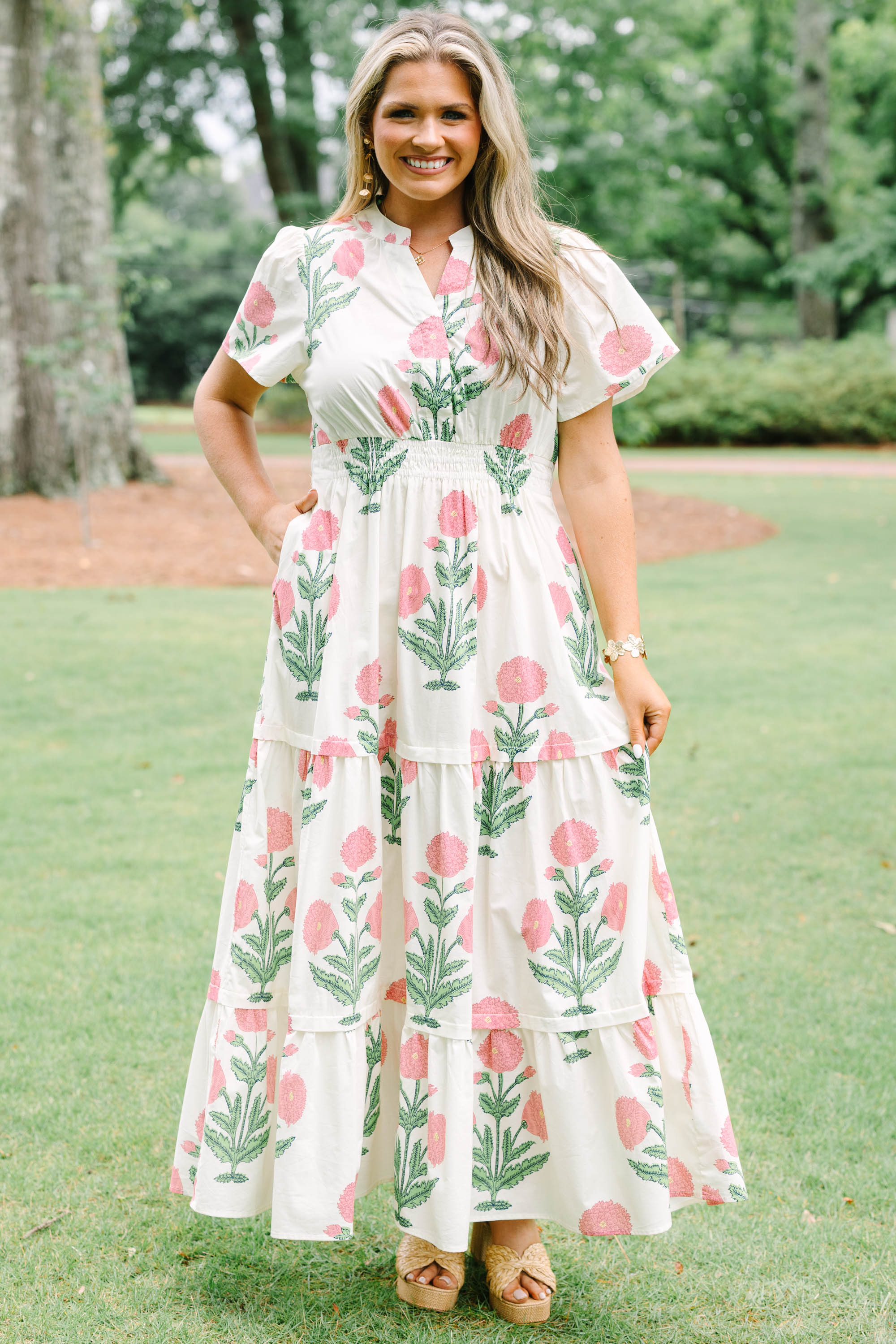 Enchanting Moments Maxi Dress, Cream