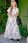 Enchanting Moments Maxi Dress, Cream-Black