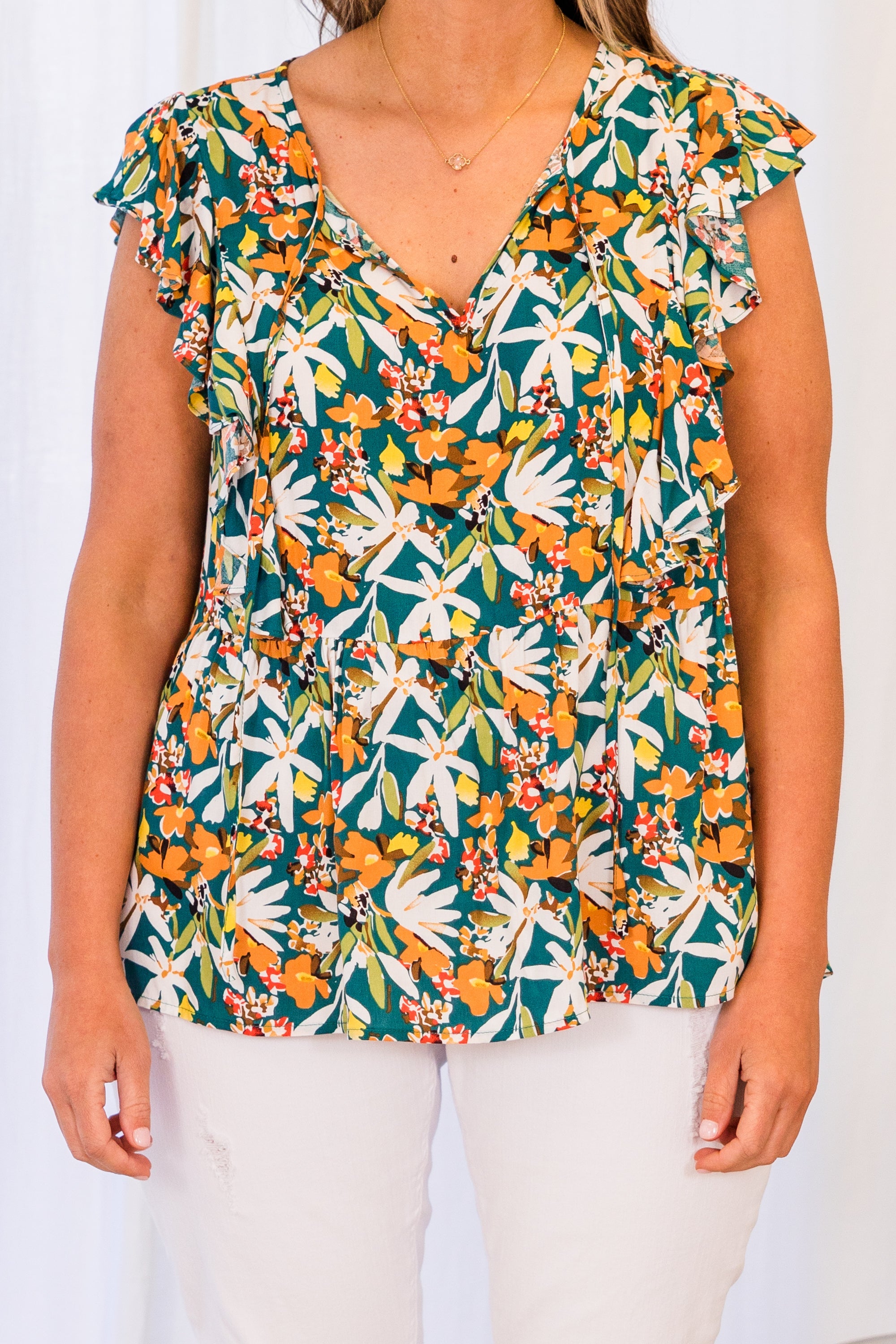 Encouraging Words Top, Teal