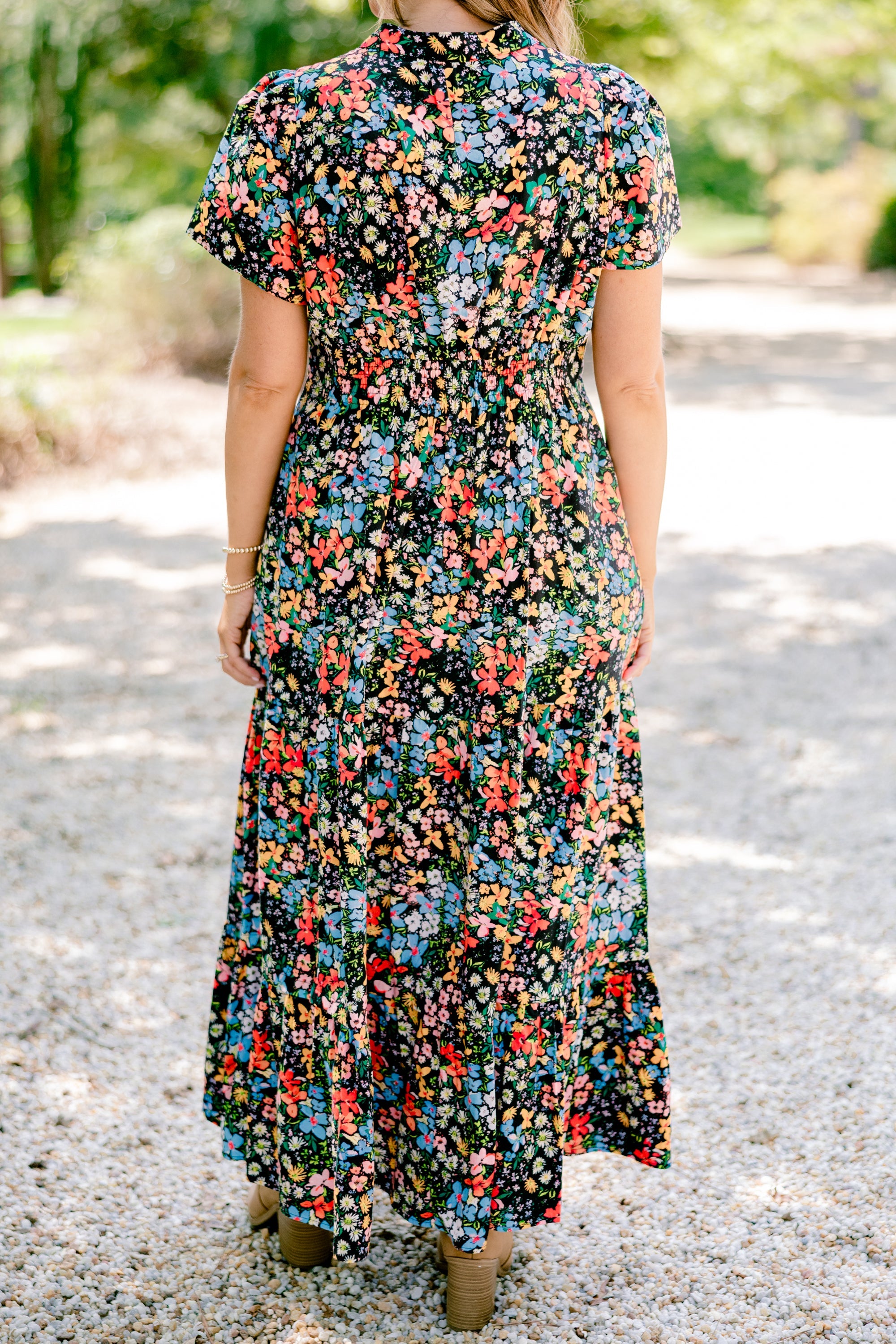 Endless Time Maxi Dress, Black Floral