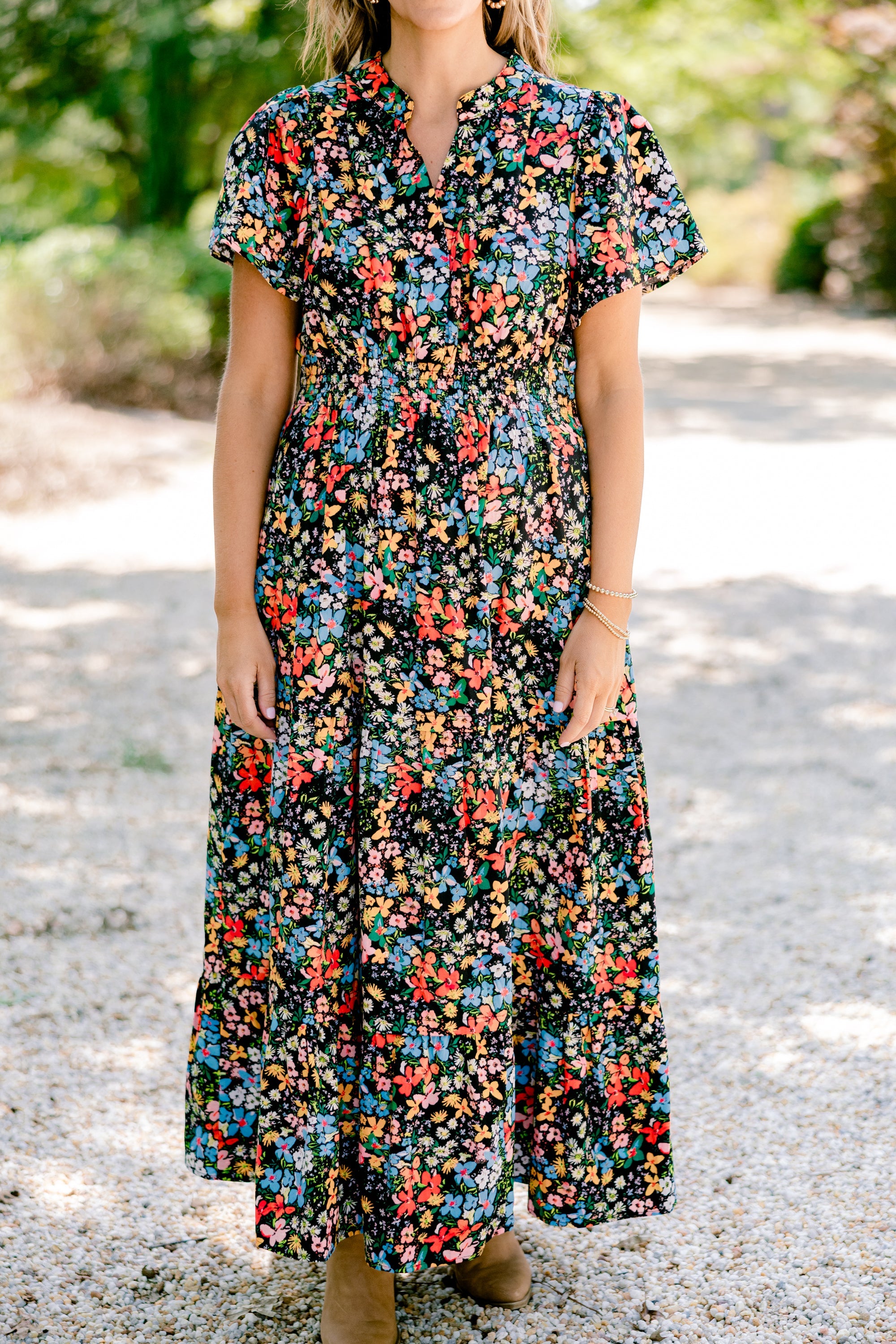 Endless Time Maxi Dress, Black Floral