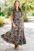 Endless Time Maxi Dress, Black Floral
