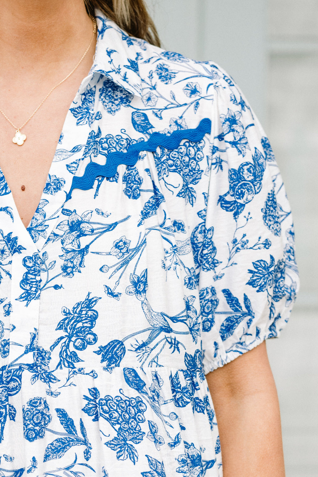 Escape Reality Dress, Blue Toile