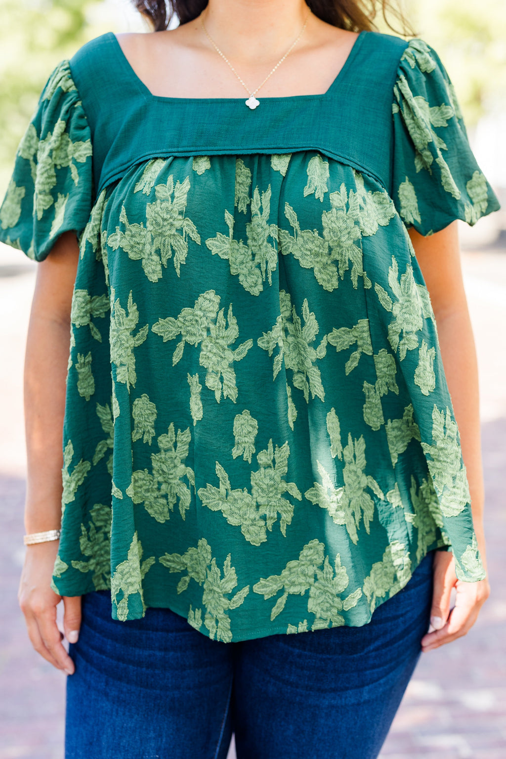 Evergreen Trees Top, Deep Green