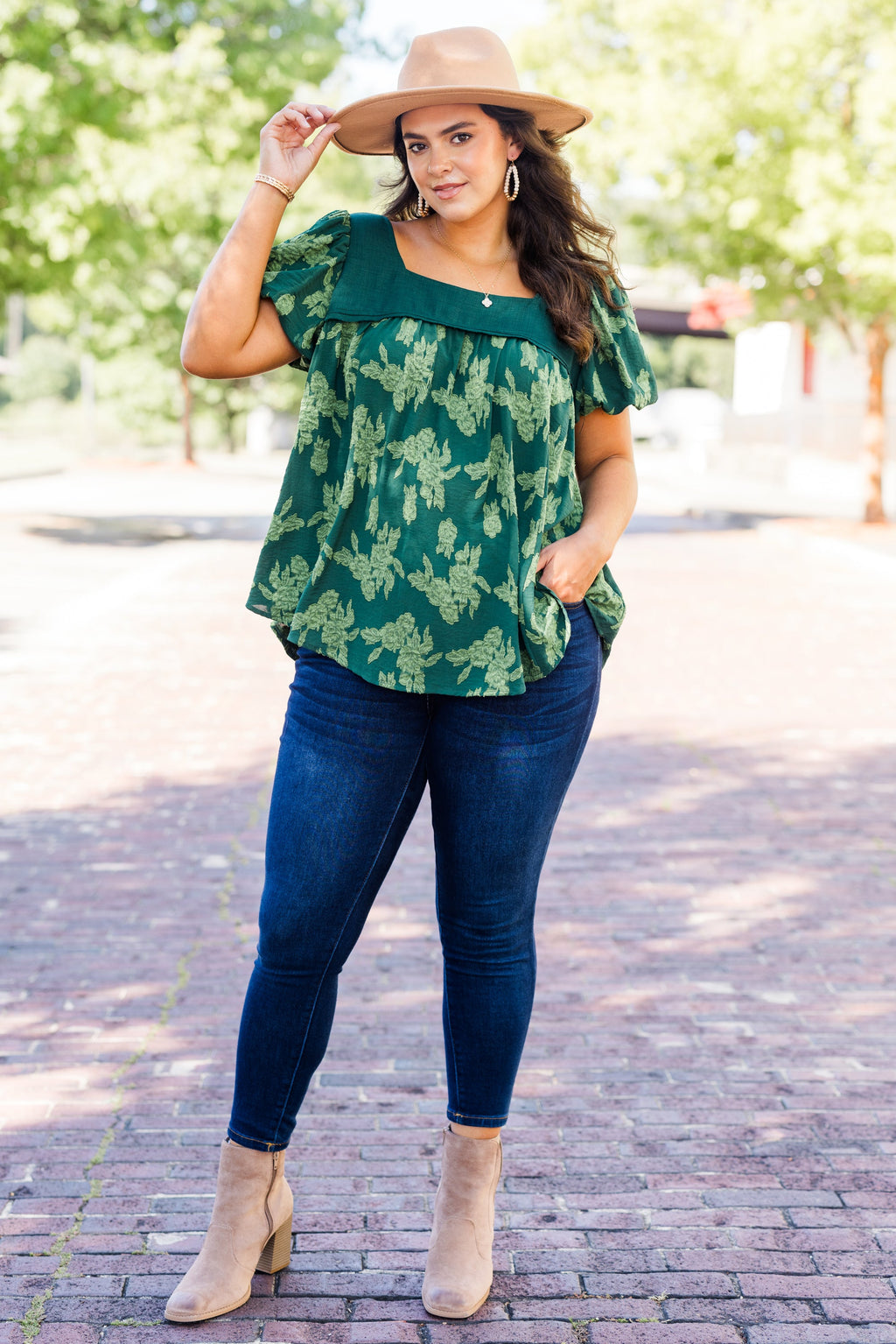 Evergreen Trees Top, Deep Green