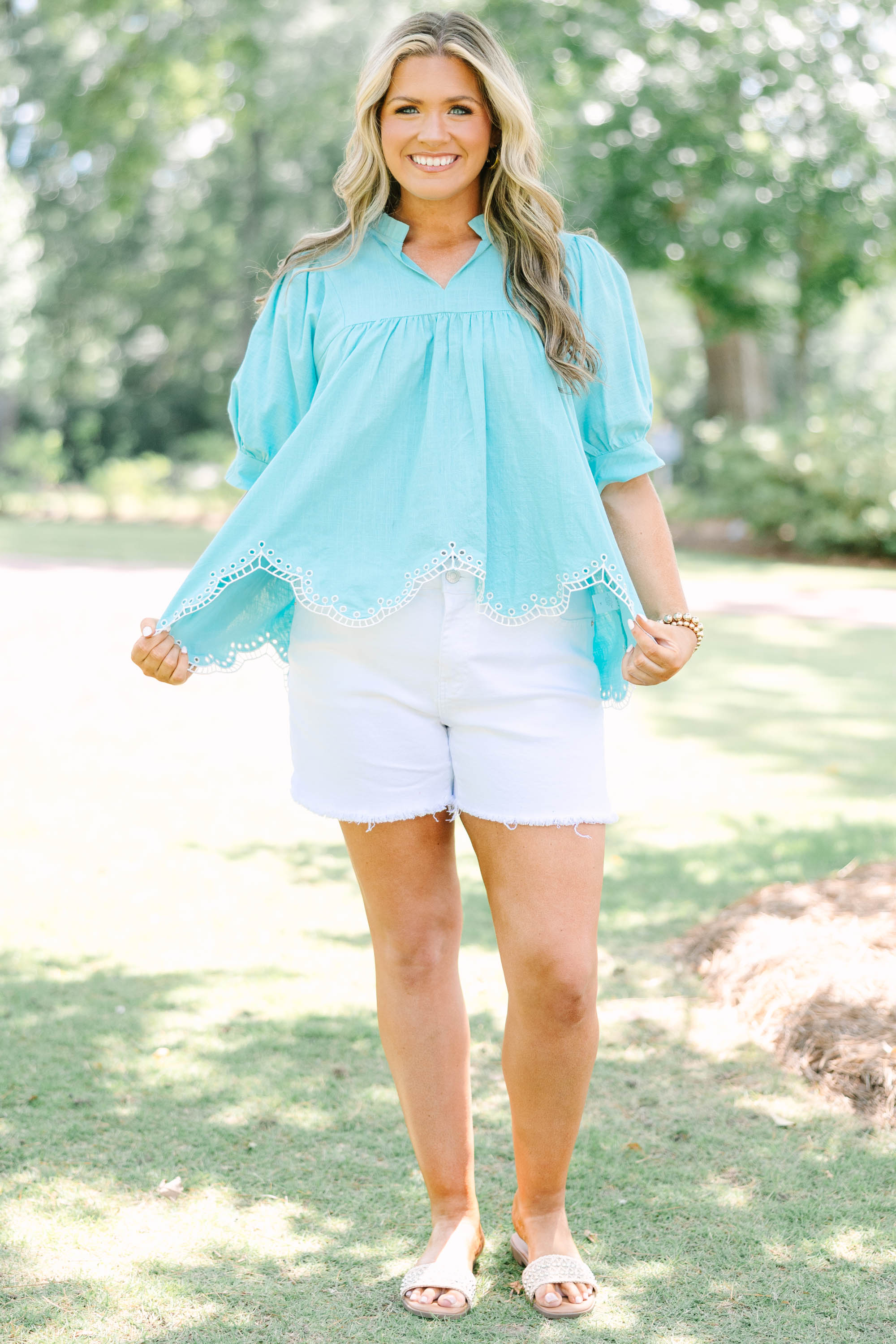 Everyday Pretty Top, Turquoise