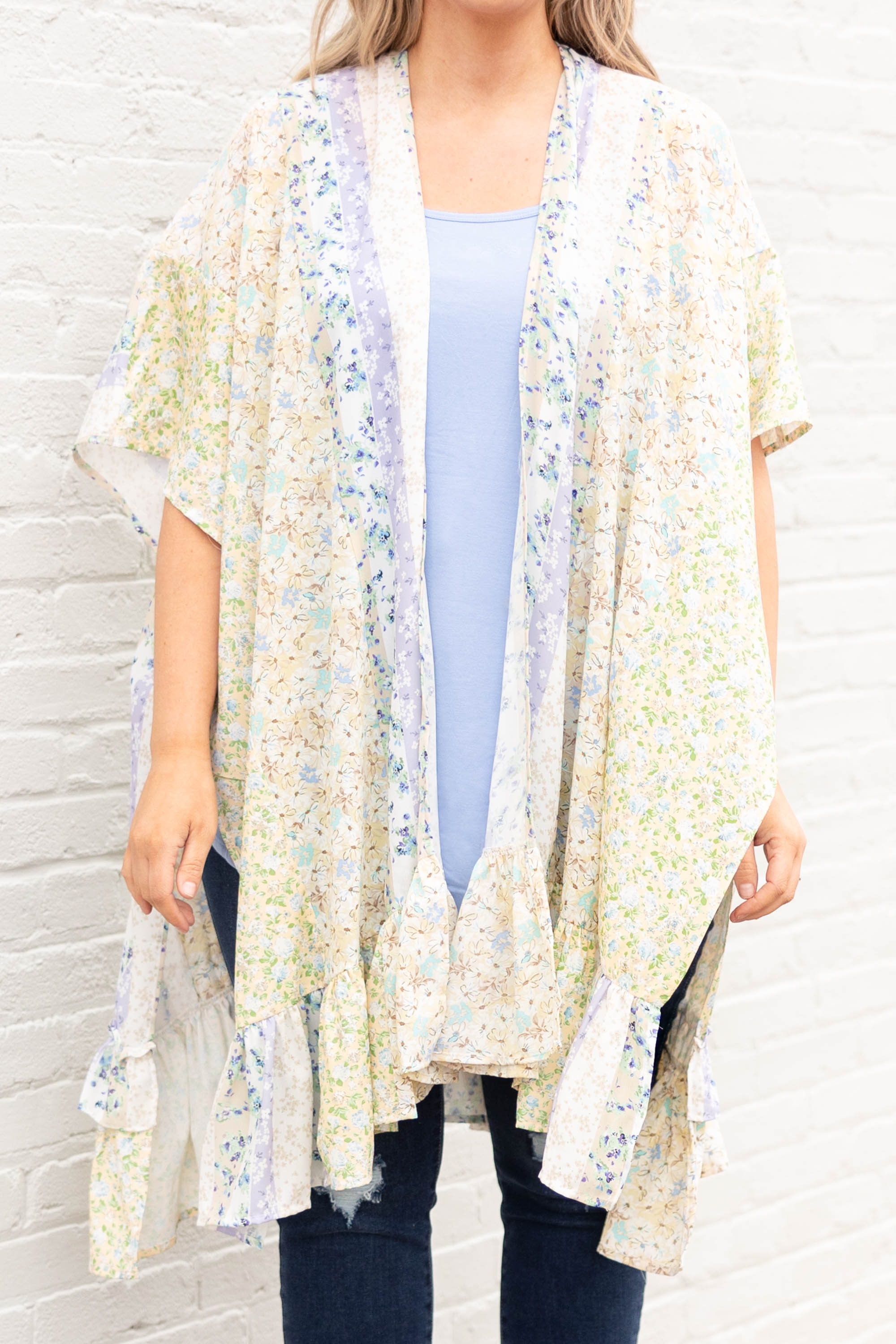 Spring Sights Kimono, Taupe