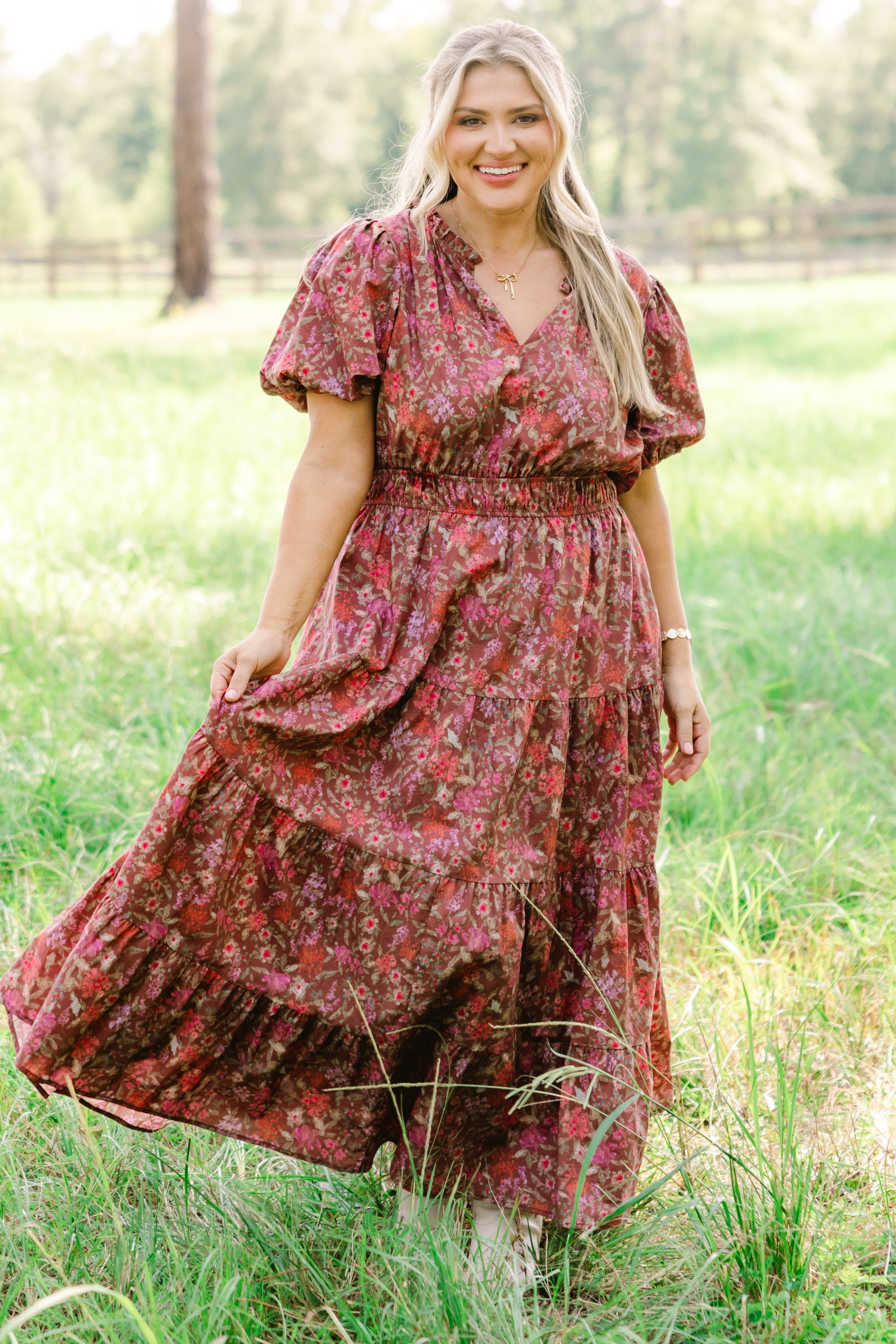 Everything I Love Dress, Brown Floral