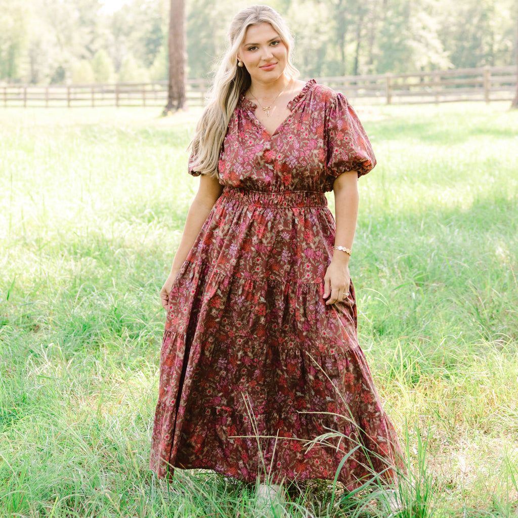 Everything I Love Dress, Brown Floral