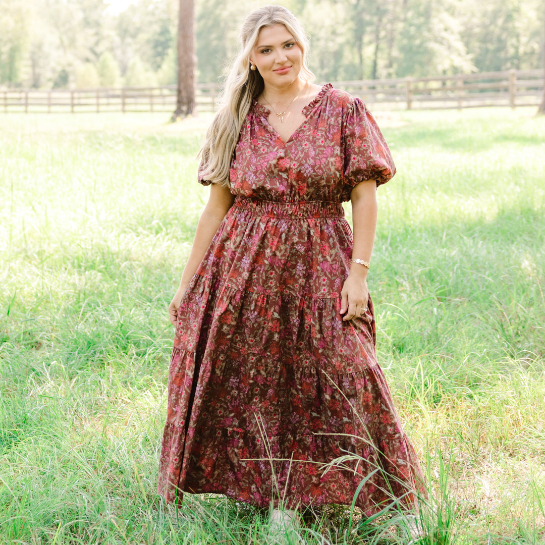 Everything I Love Dress, Brown Floral