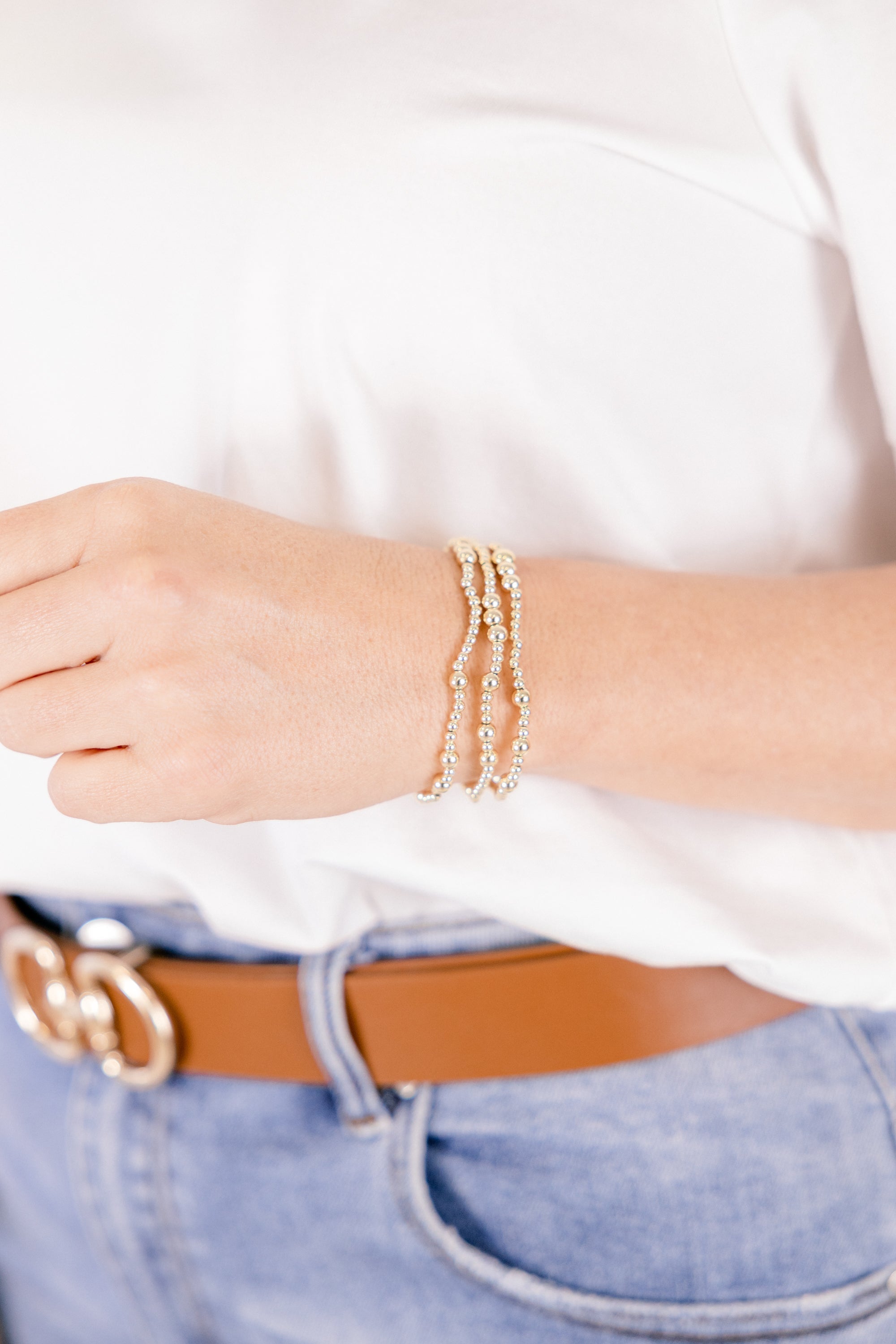 Everytime I See You Bracelet Set, Gold